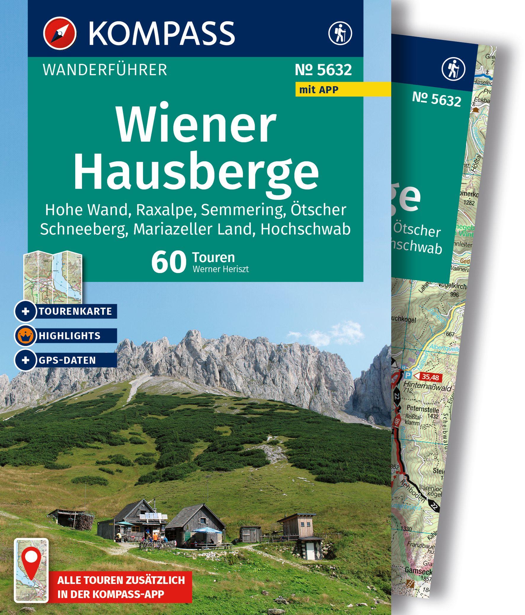 Vorderes Coverbild KOMPASS Wanderführer Wiener Hausberge, 60 Touren mit Extra-Tourenkarte