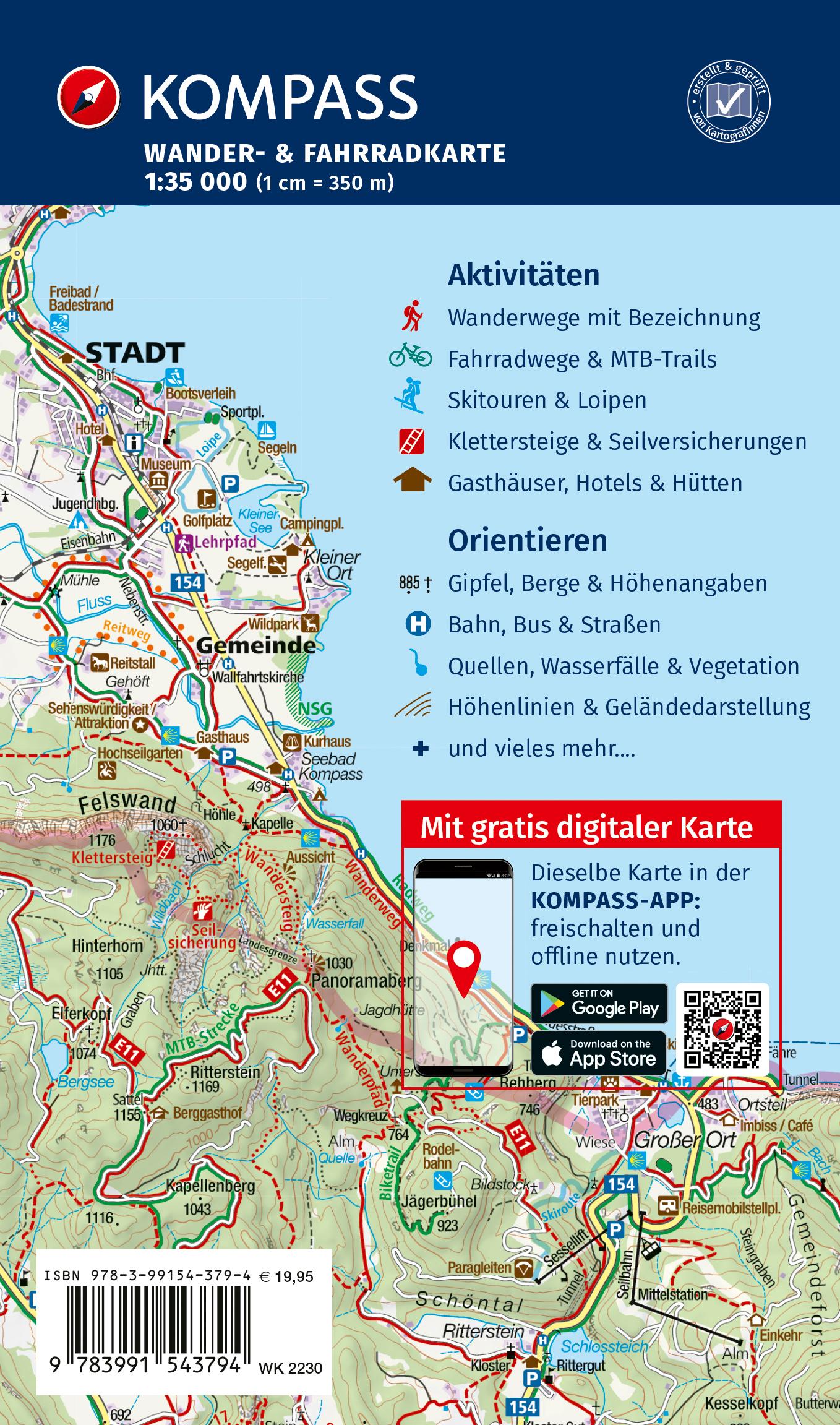 Rückseitencover KOMPASS Wanderkarten-Set 2230 Mallorca (4 Karten) 1:35.000