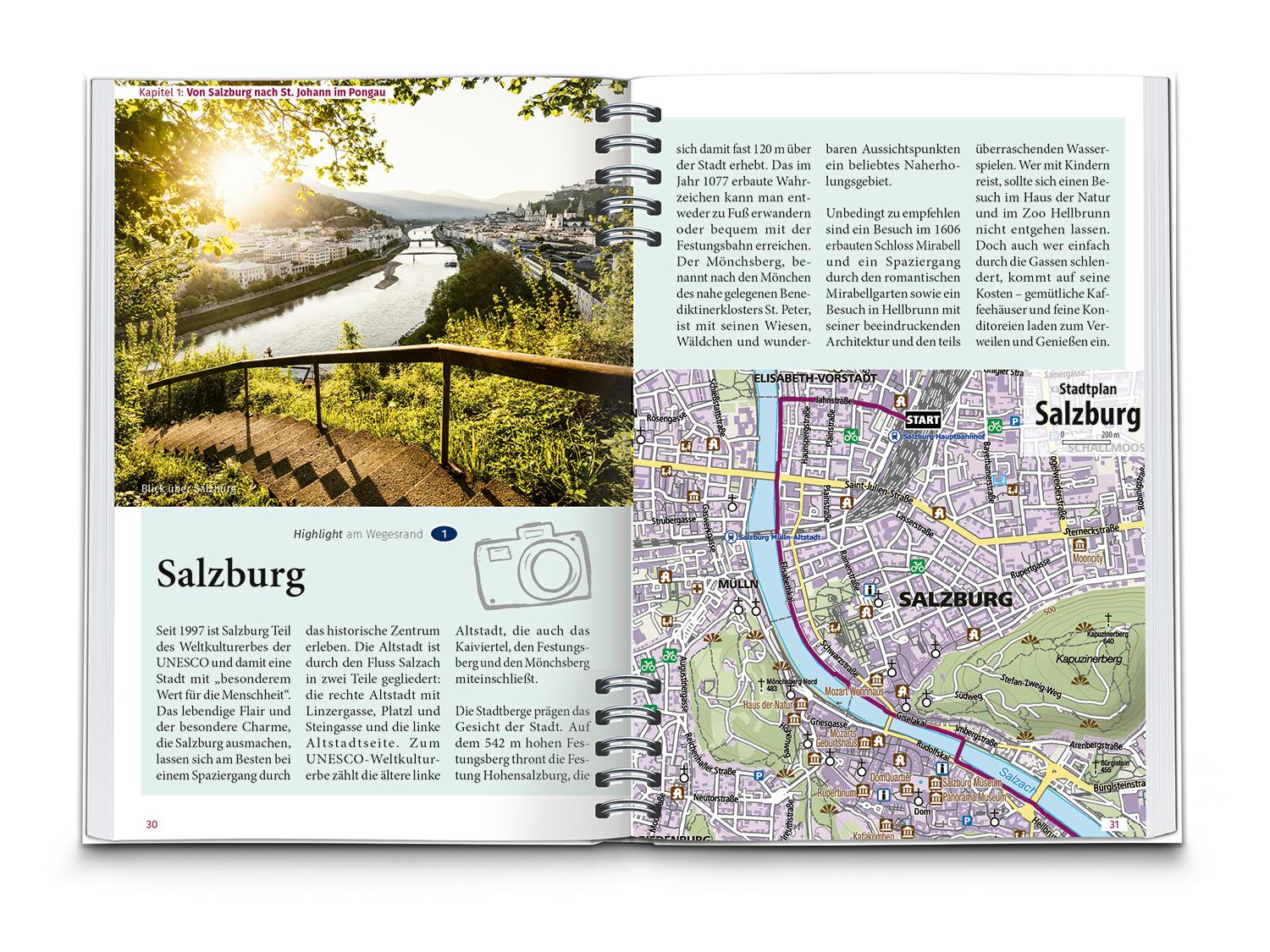 Beispielinhalt (Bild) KOMPASS Radreiseführer Alpe Adria Radweg