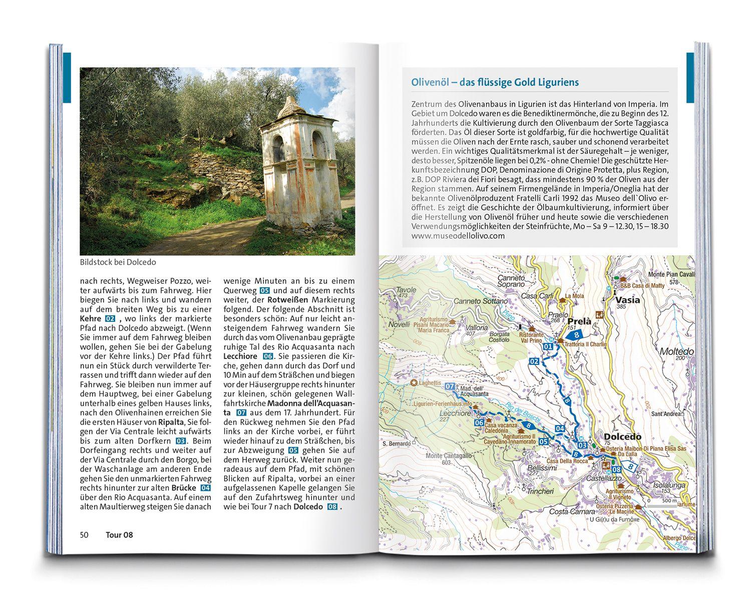 Beispielinhalt (Bild) KOMPASS Wanderführer Ligurien mit Cinque Terre, 50 Touren mit Extra-Tourenkarte