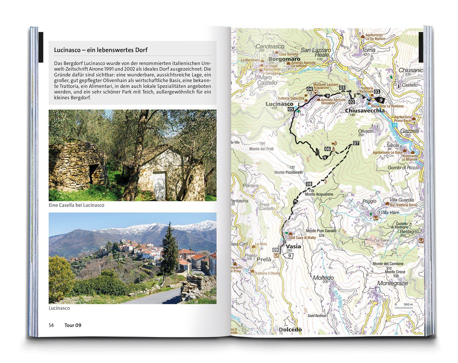 Beispielinhalt (Bild) KOMPASS Wanderführer Ligurien mit Cinque Terre, 50 Touren mit Extra-Tourenkarte