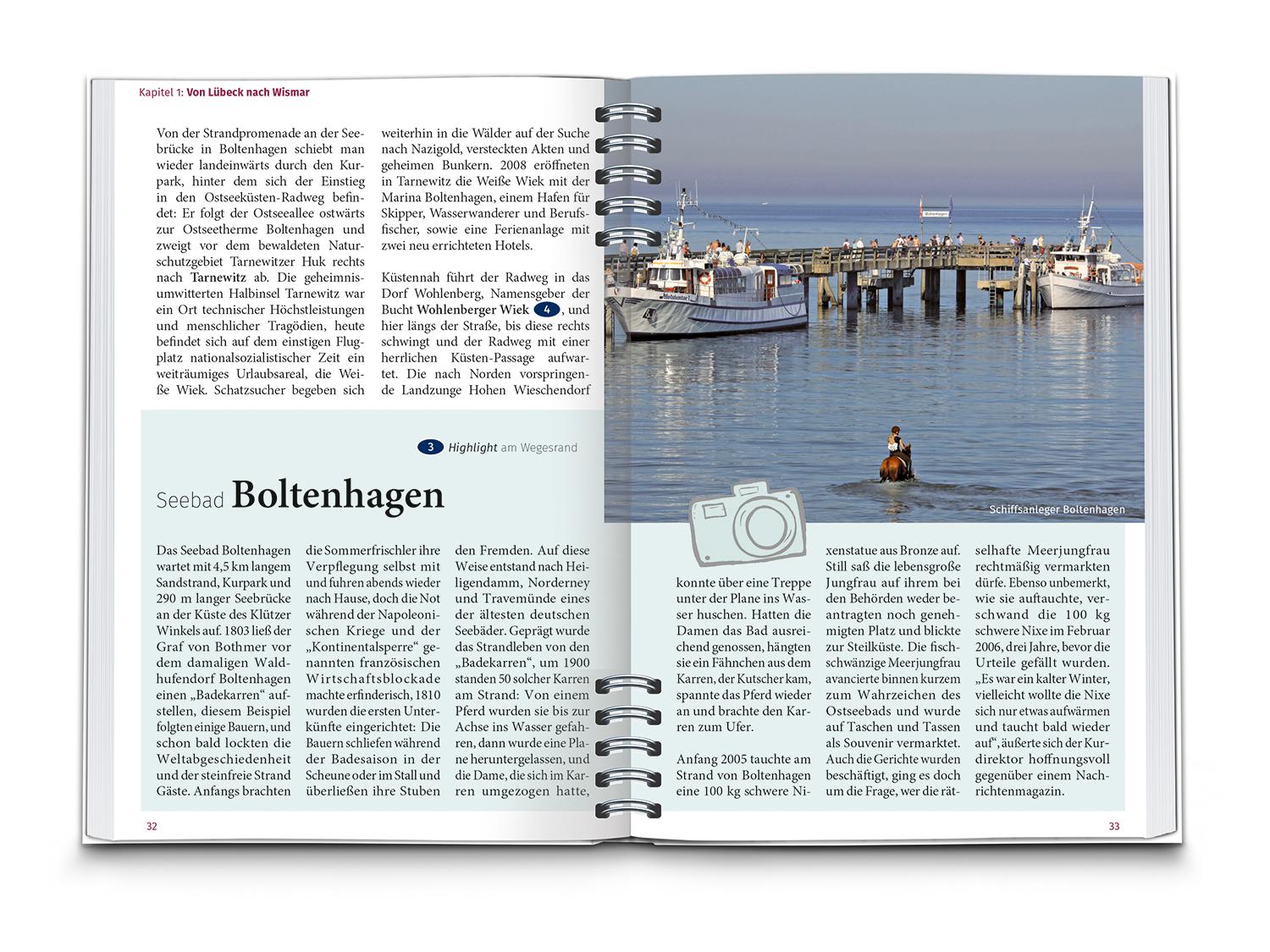 Beispielinhalt (Bild) KOMPASS Radreiseführer Ostseeküstenradweg Mecklenburg-Vorpommern