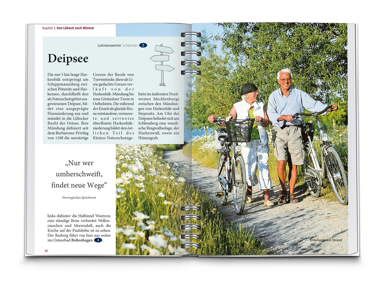 Beispielinhalt (Bild) KOMPASS Radreiseführer Ostseeküstenradweg Mecklenburg-Vorpommern