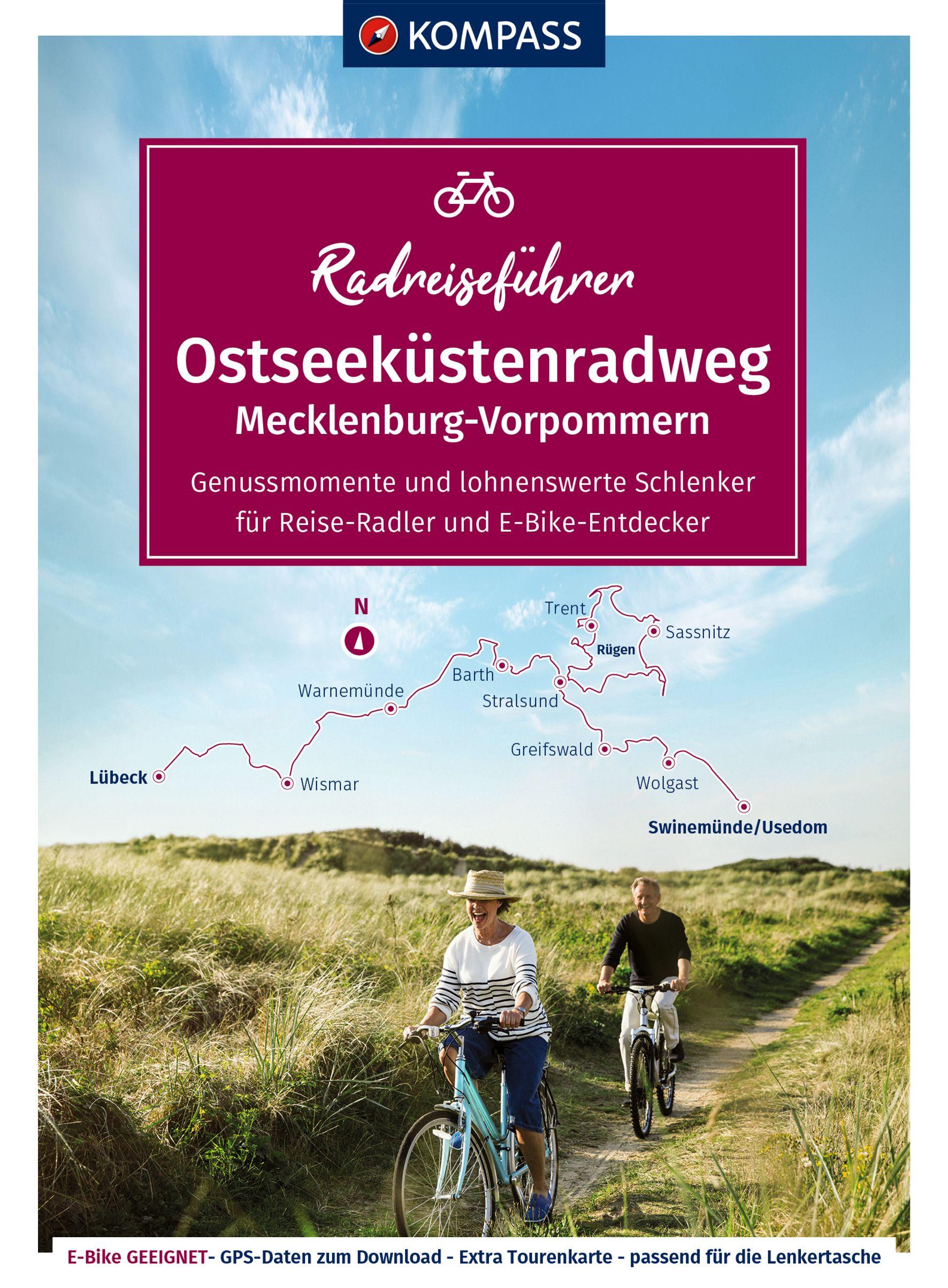 Vorderes Coverbild KOMPASS Radreiseführer Ostseeküstenradweg Mecklenburg-Vorpommern