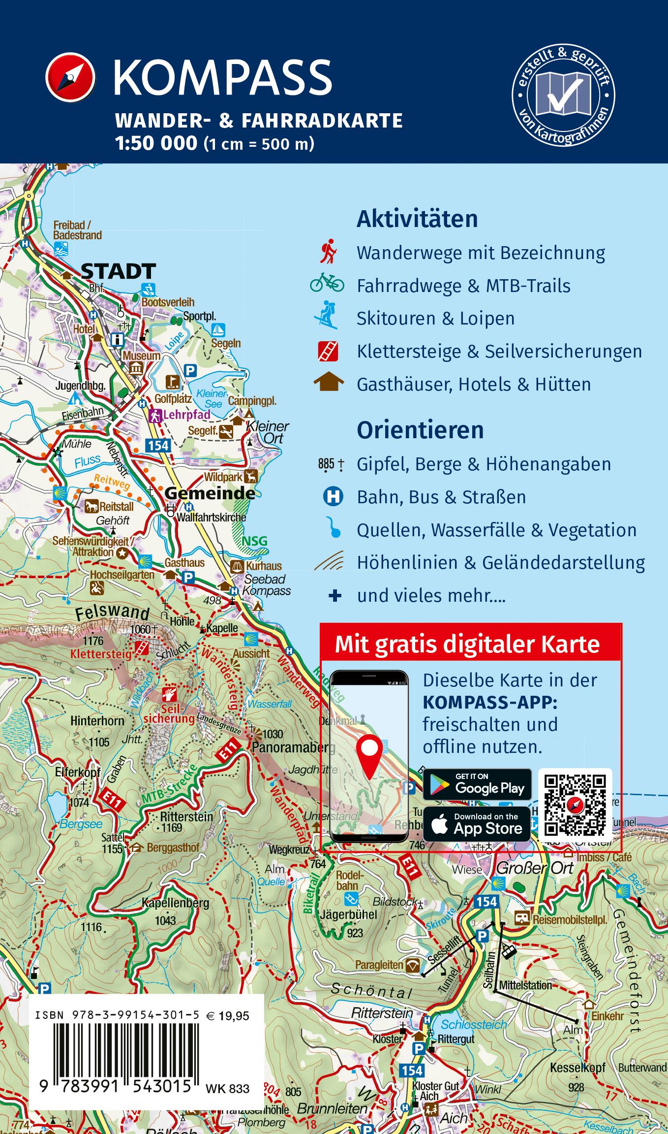 Rückseitencover KOMPASS Wanderkarten-Set 833 Eifel (4 Karten) 1:50.000