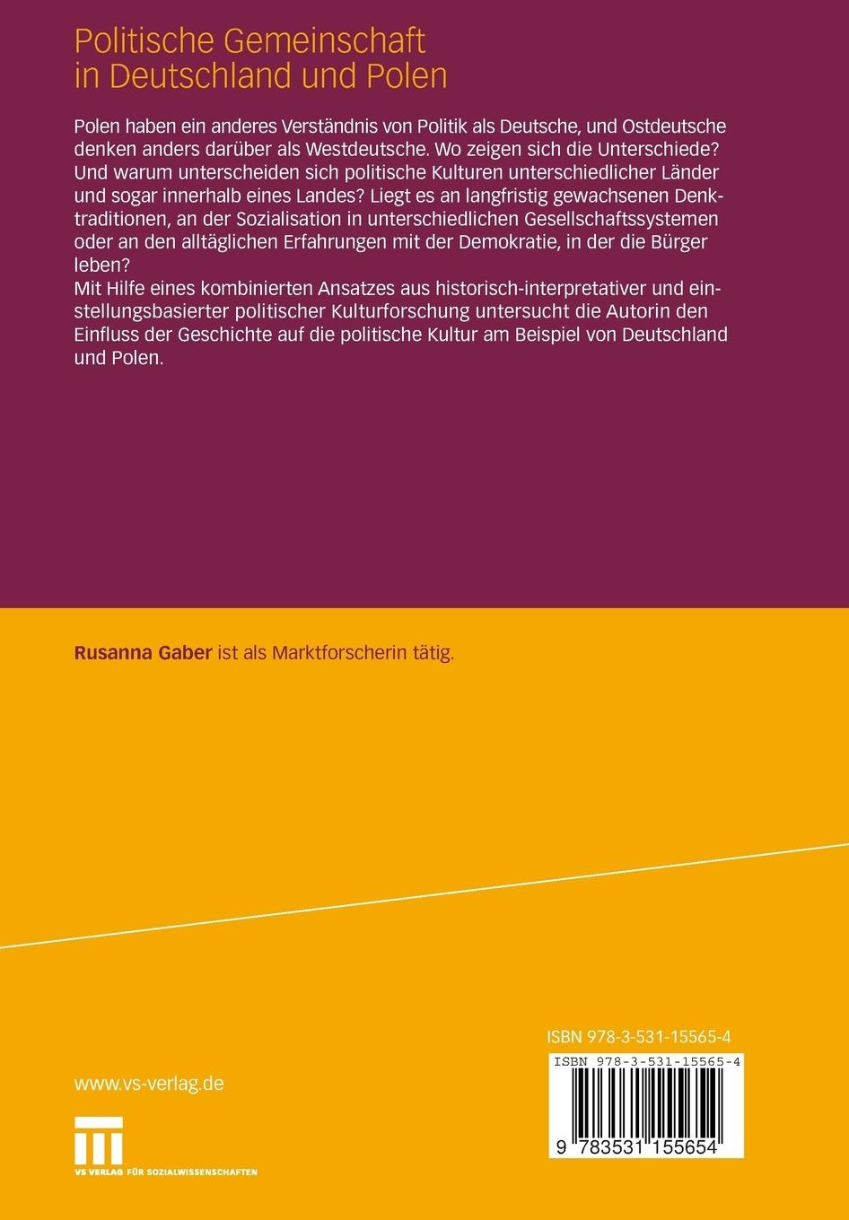 Rückseitencover Politische Gemeinschaft in Deutschland und Polen