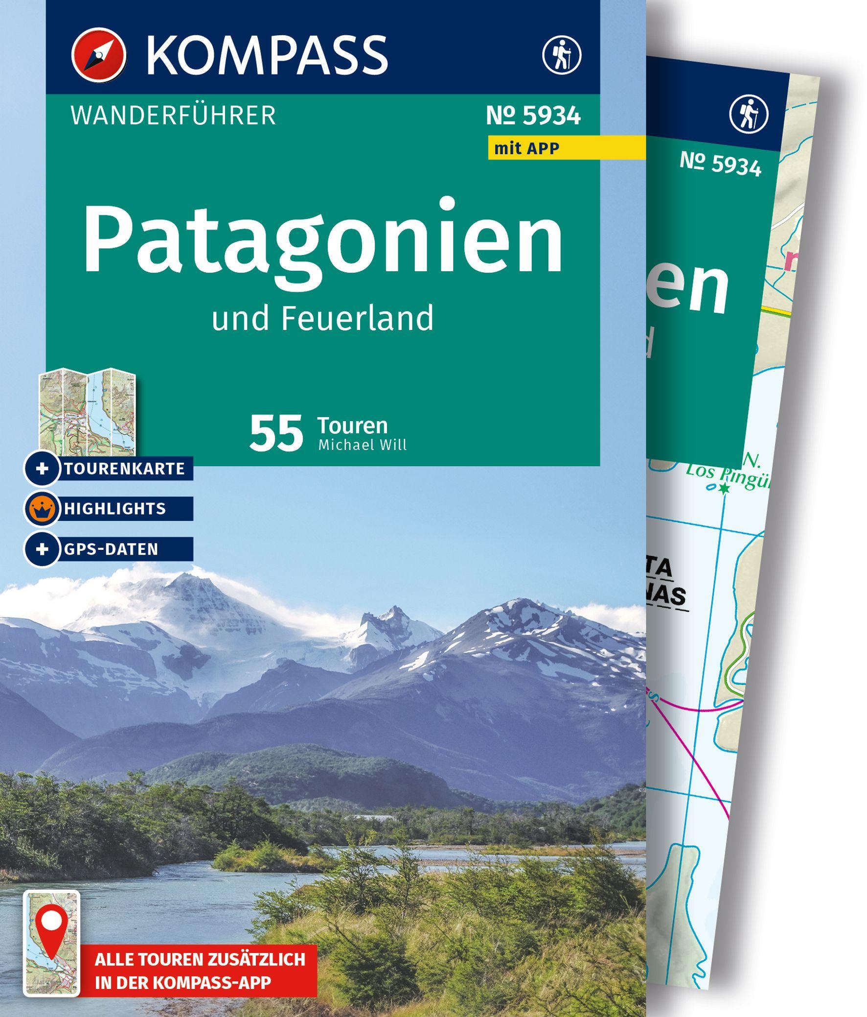 Vorderes Coverbild KOMPASS Wanderführer Patagonien und Feuerland, 55 Touren mit Extra-Tourenkarte