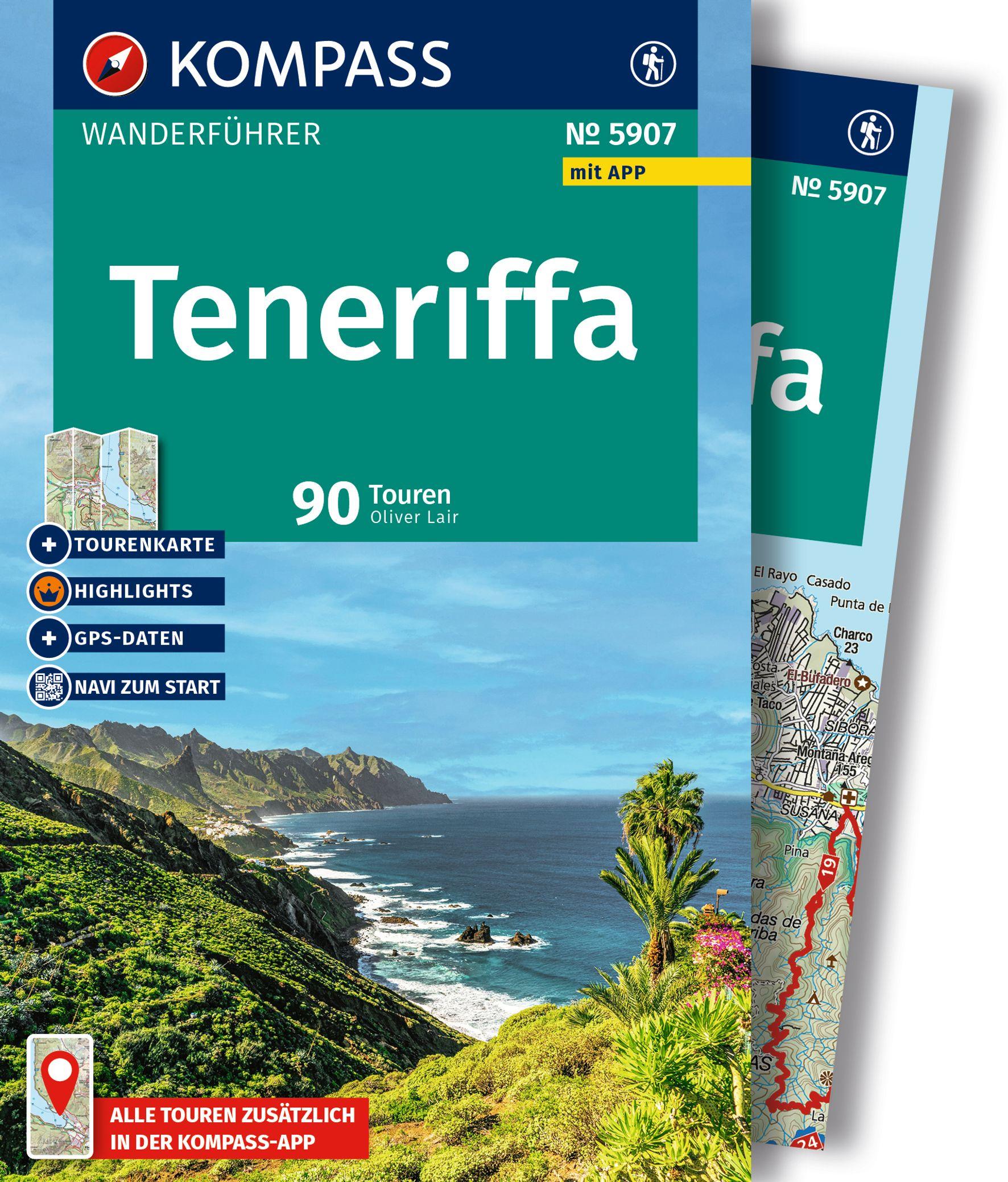 Vorderes Coverbild KOMPASS Wanderführer Teneriffa, 90 Touren mit Extra-Tourenkarte