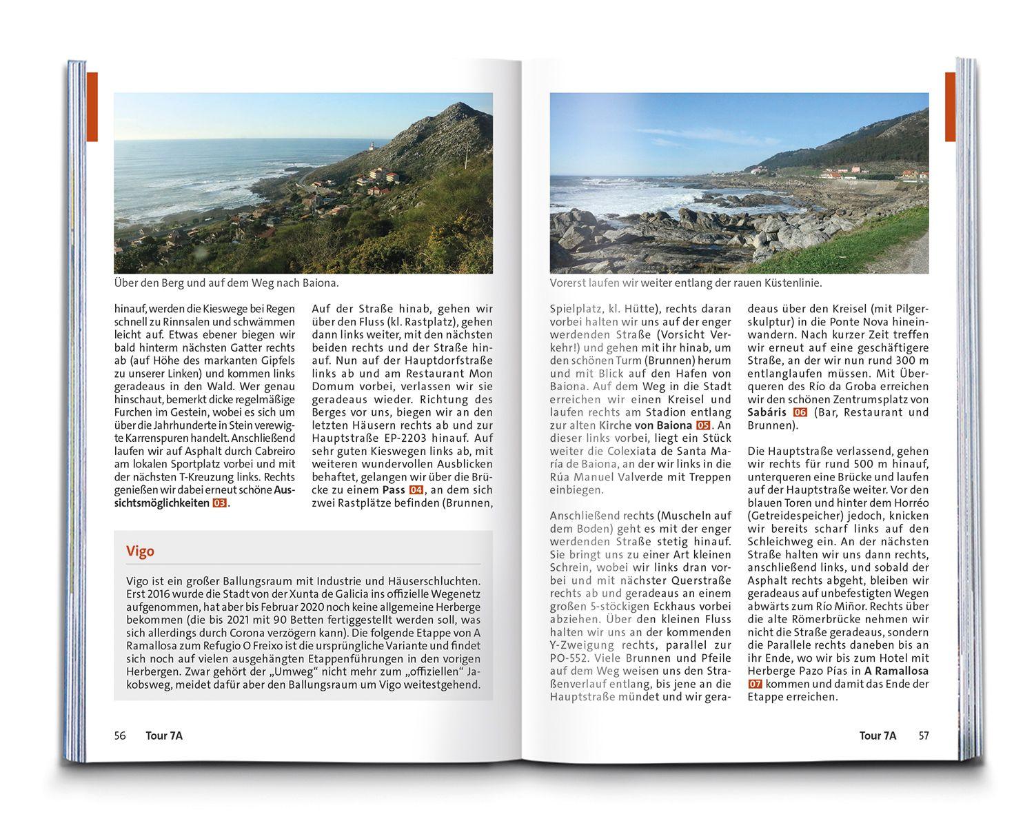 Beispielinhalt (Bild) KOMPASS Wanderführer Jakobsweg Portugal - Spanien, 25 Etappen mit Extra-Tourenkarte