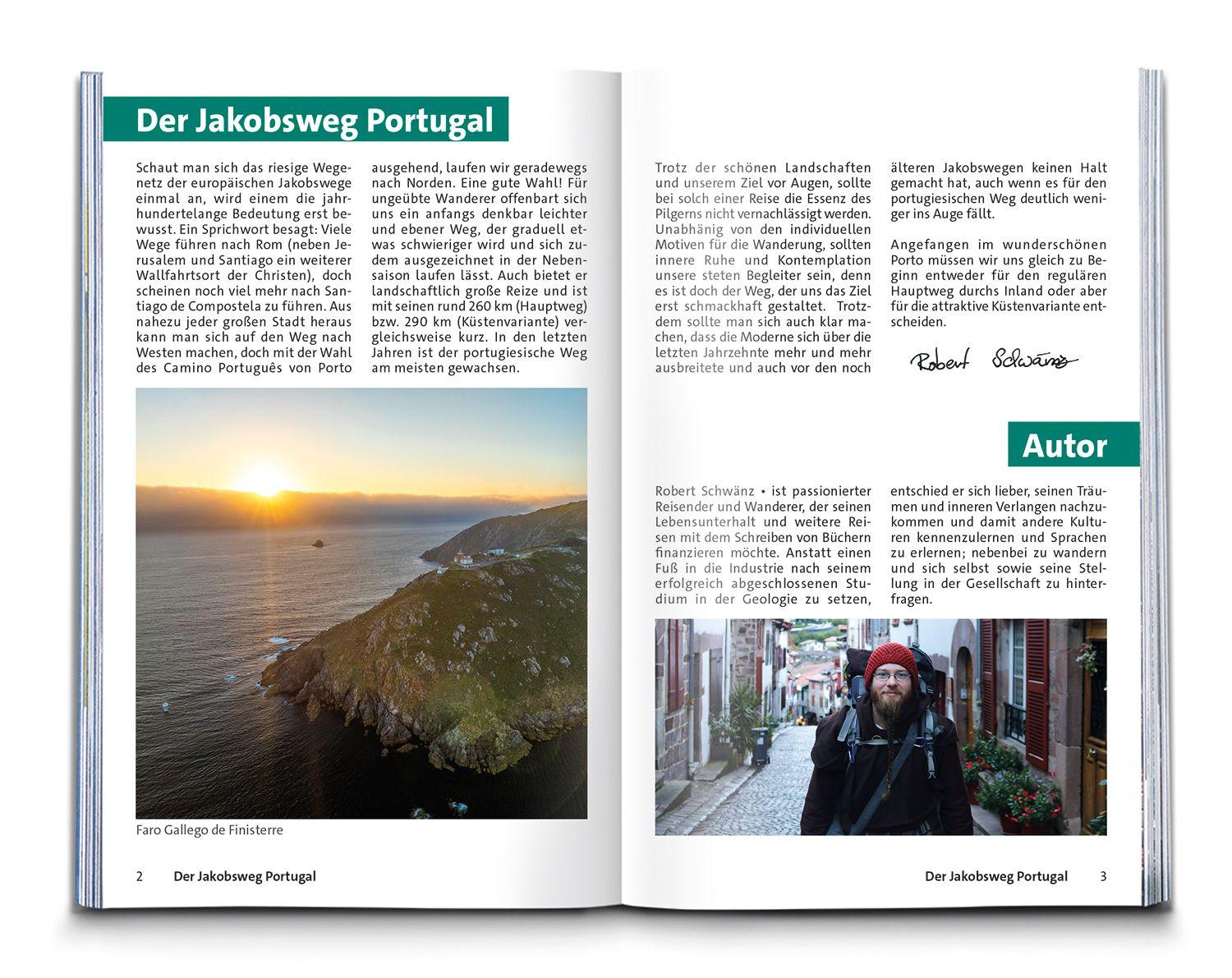 Beispielinhalt (Bild) KOMPASS Wanderführer Jakobsweg Portugal - Spanien, 25 Etappen mit Extra-Tourenkarte