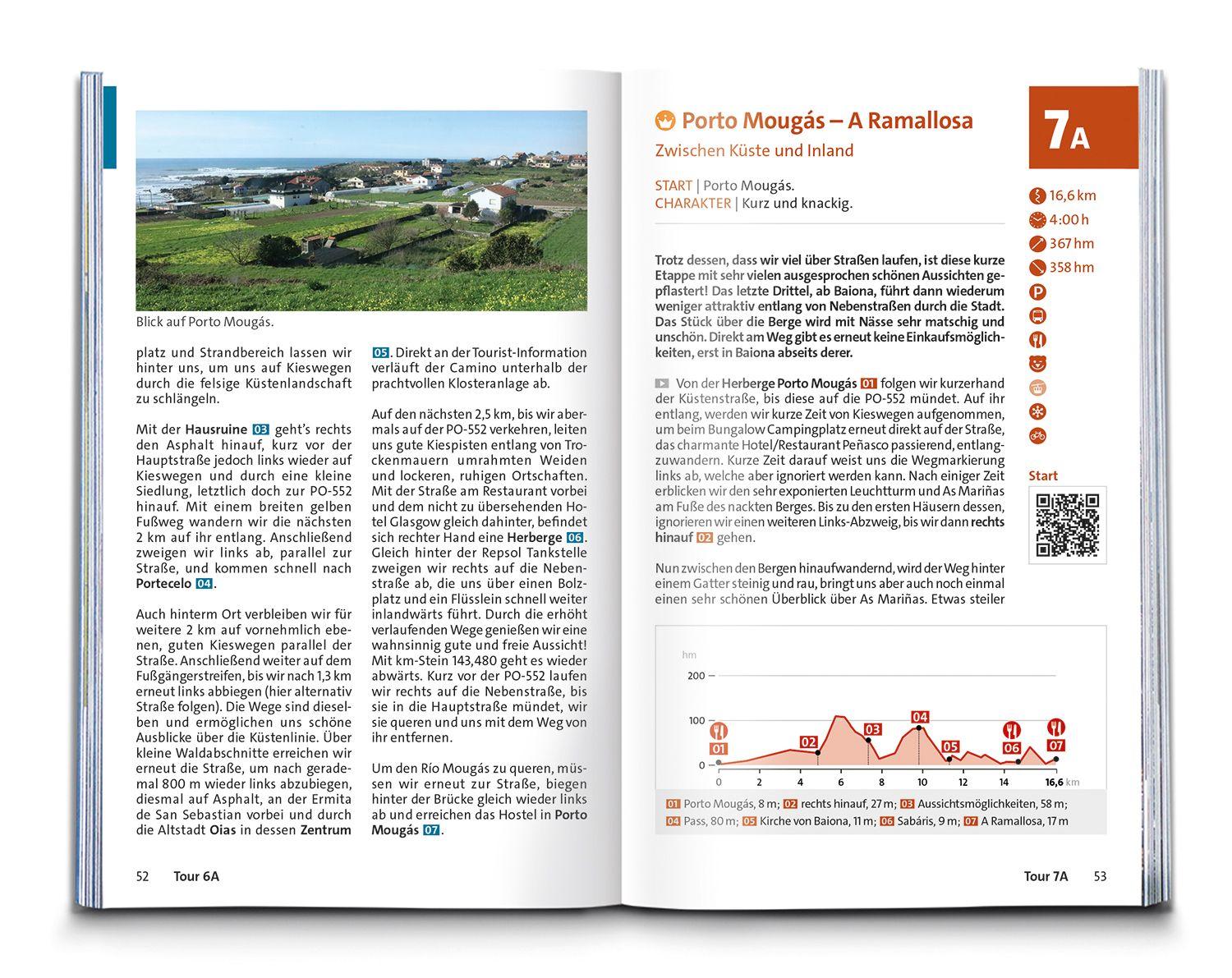 Beispielinhalt (Bild) KOMPASS Wanderführer Jakobsweg Portugal - Spanien, 25 Etappen mit Extra-Tourenkarte