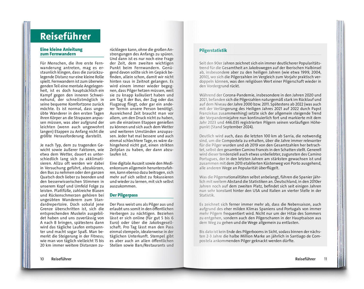 Beispielinhalt (Bild) KOMPASS Wanderführer Jakobsweg Portugal - Spanien, 25 Etappen mit Extra-Tourenkarte