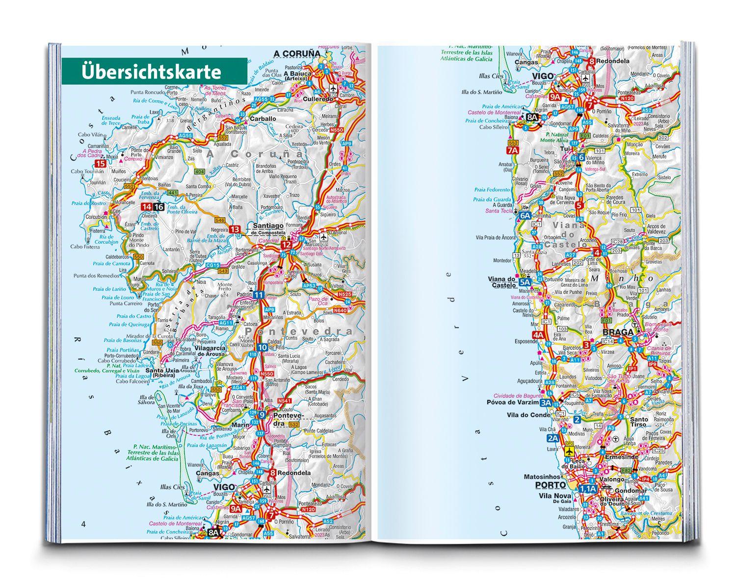 Beispielinhalt (Bild) KOMPASS Wanderführer Jakobsweg Portugal - Spanien, 25 Etappen mit Extra-Tourenkarte