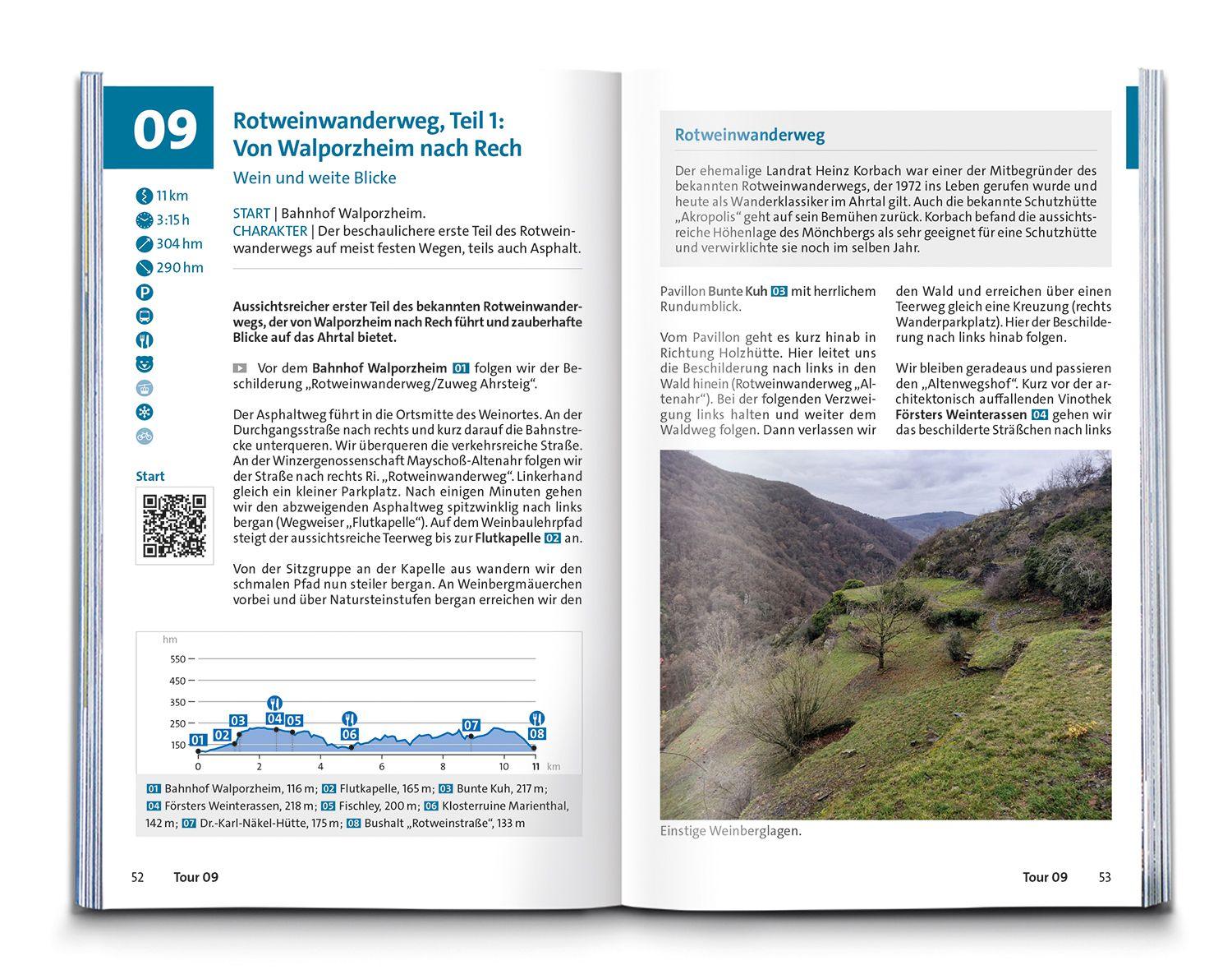 Beispielinhalt (Bild) KOMPASS Wanderführer Eifel mit Mosel, Luxemburger Schweiz und Hohem Venn, 70 Touren mit Extra-Tourenkarte