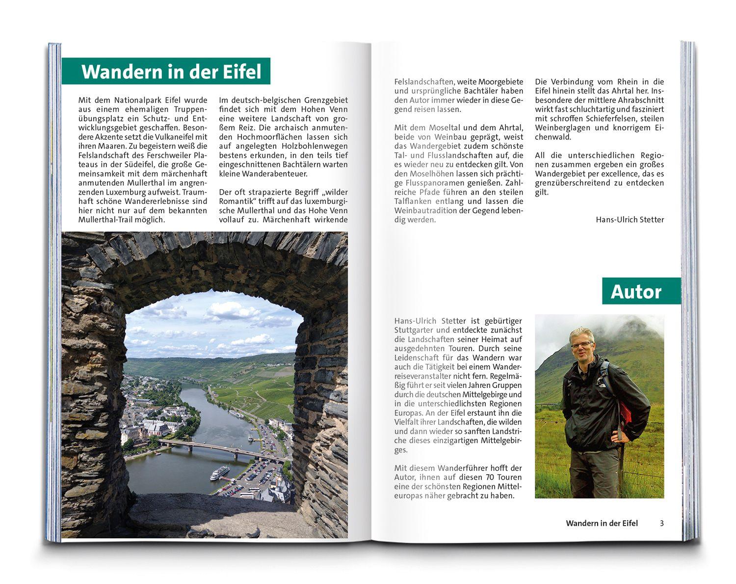 Beispielinhalt (Bild) KOMPASS Wanderführer Eifel mit Mosel, Luxemburger Schweiz und Hohem Venn, 70 Touren mit Extra-Tourenkarte