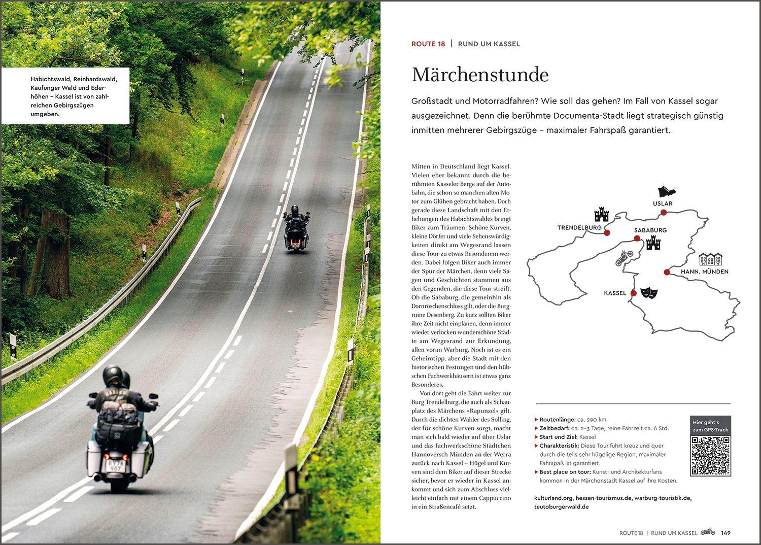 Beispielinhalt (Bild) KUNTH Abgefahren, Unentdeckte Bikertouren in Deutschland