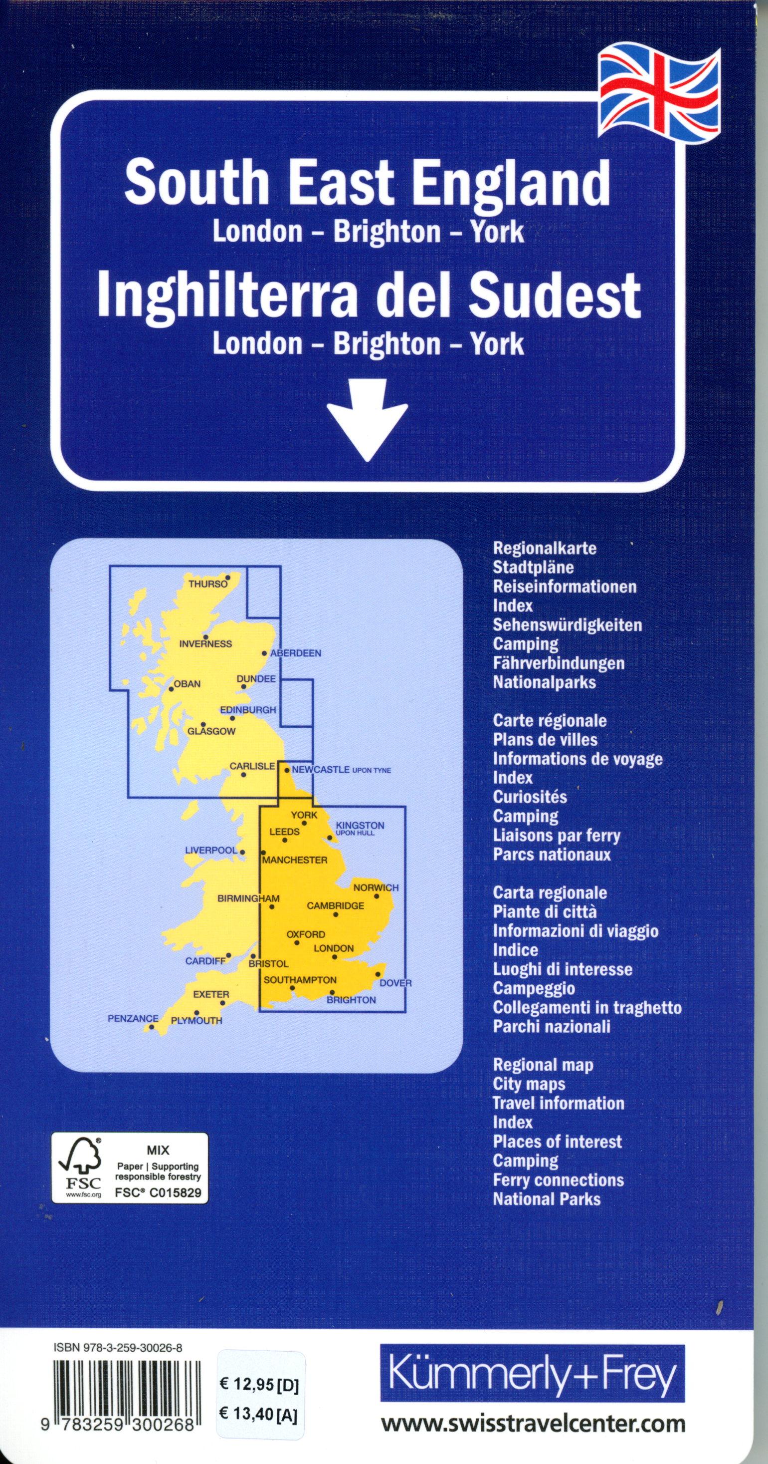 Beispielinhalt (Bild) Kümmerly+Frey Regional-Strassenkarte Südost-England 1:300.000