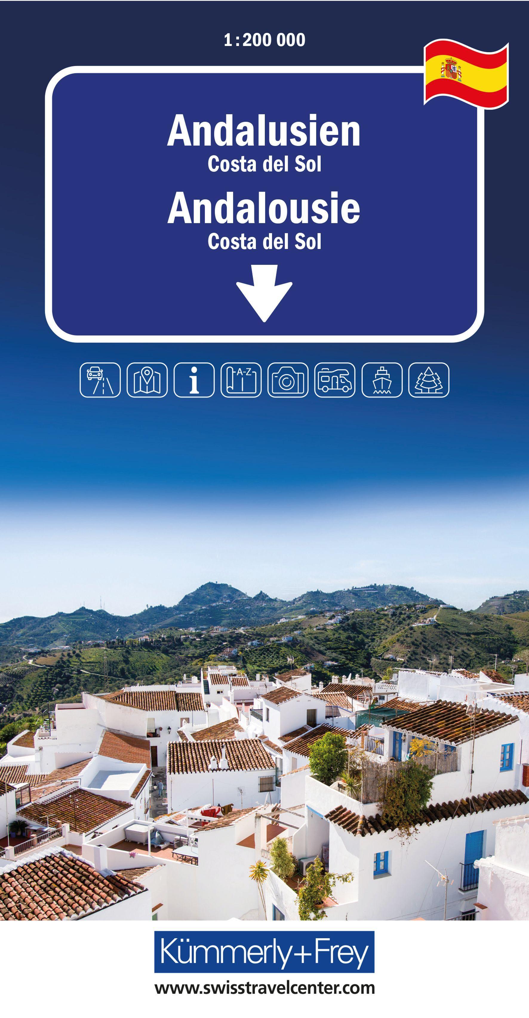 Vorderes Coverbild Kümmerly+Frey Regional-Strassenkarte Andalusien 1:200.000