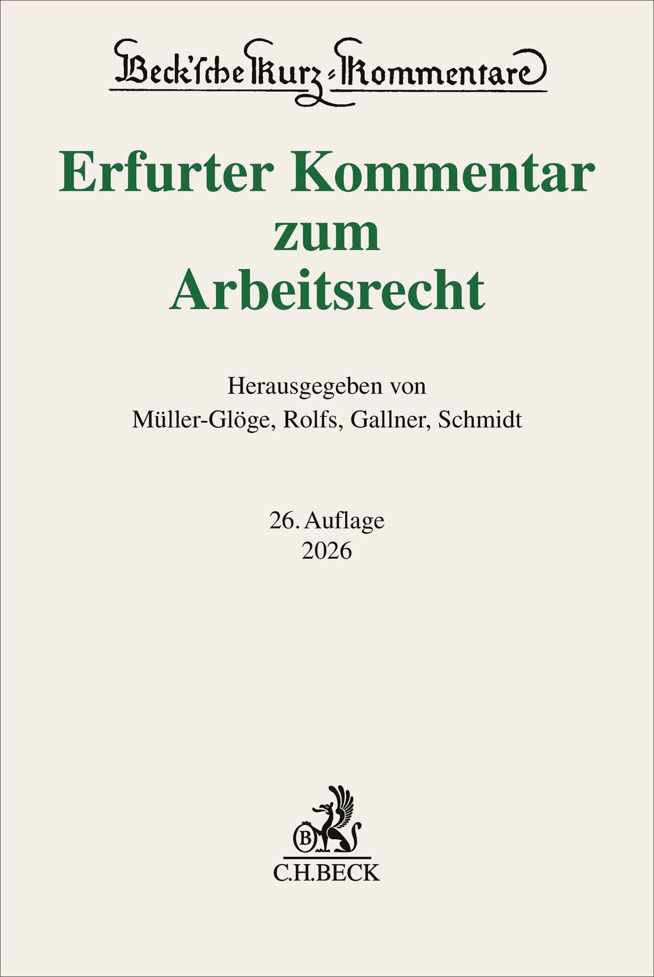 Vorderes Coverbild Erfurter Kommentar zum Arbeitsrecht