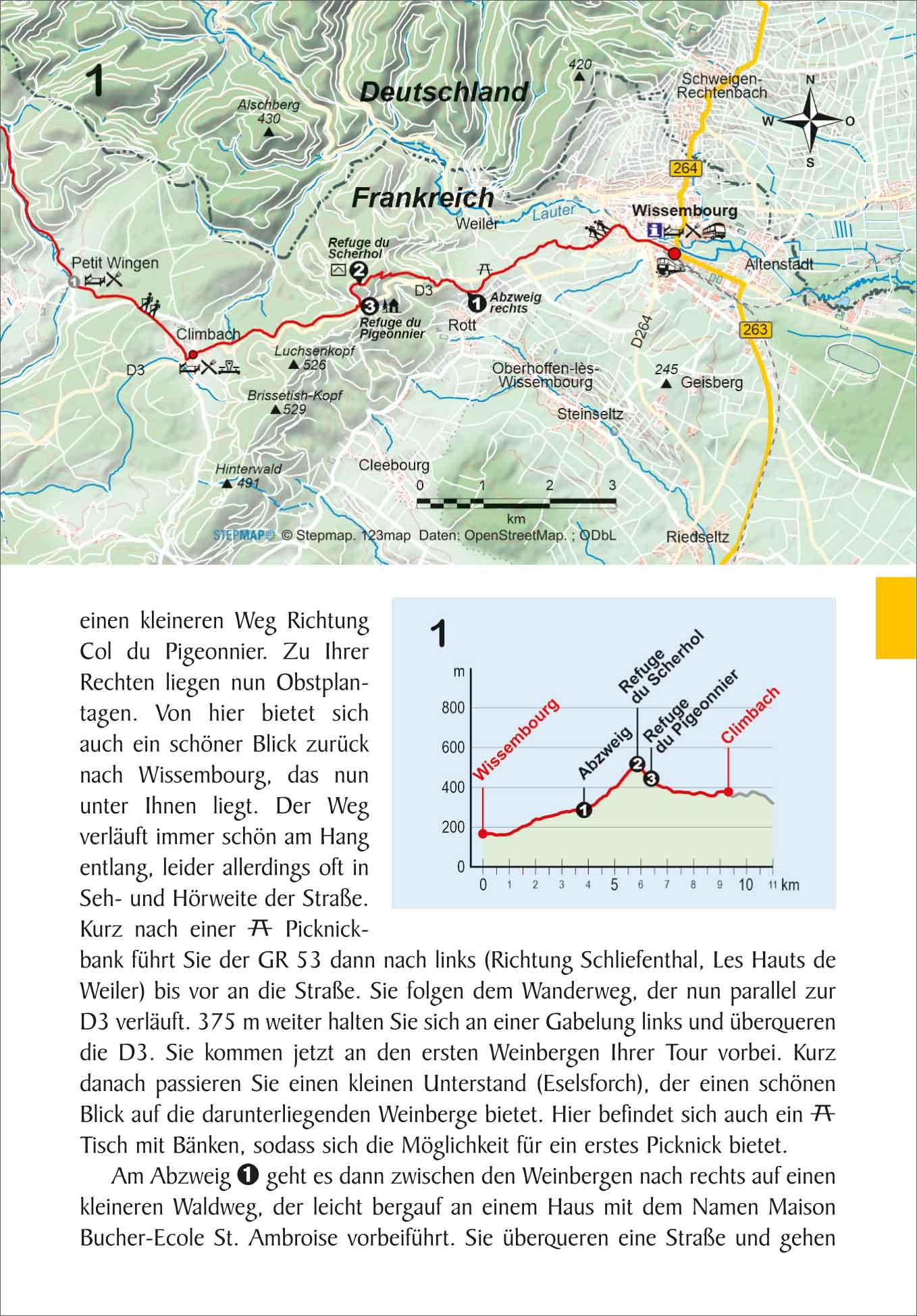 Beispielinhalt (Bild) Frankreich: GR 53/GR 5 Vogesendurchquerung von Wissembourg nach Belfort