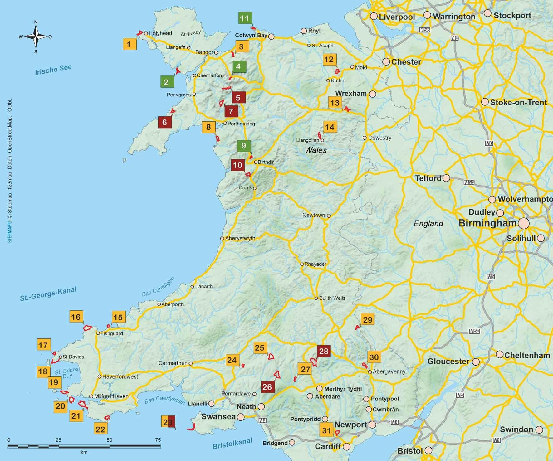 Beispielinhalt (Bild) Wales 31 Touren in den Bergen und an der Küste