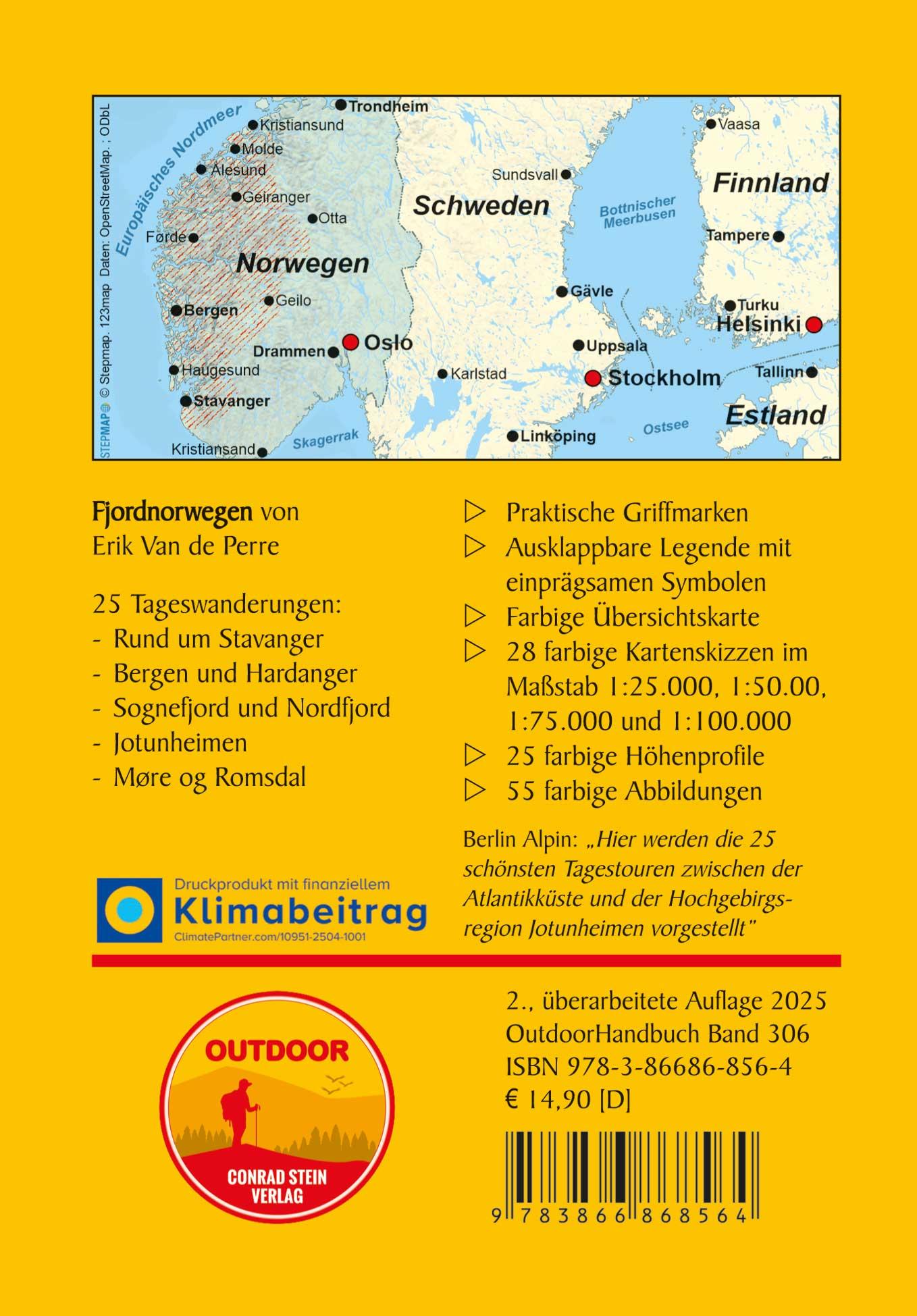Rückseitencover Fjordnorwegen 25 Touren zwischen Atlantik und Jotunheimen