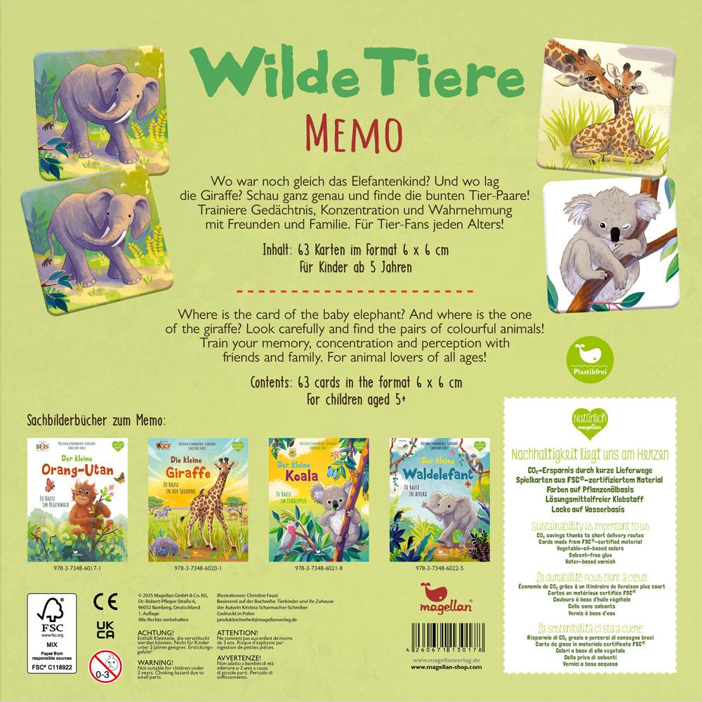 Beispielinhalt (Bild) Wilde Tiere - Memo