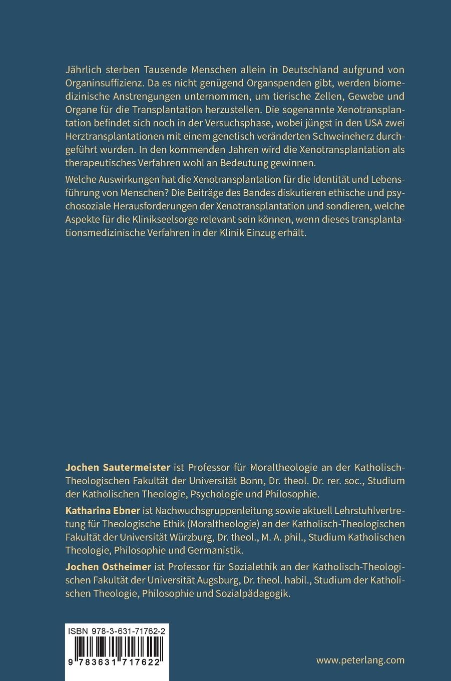 Rückseitencover Xenotransplantation in die klinische Praxis begleiten