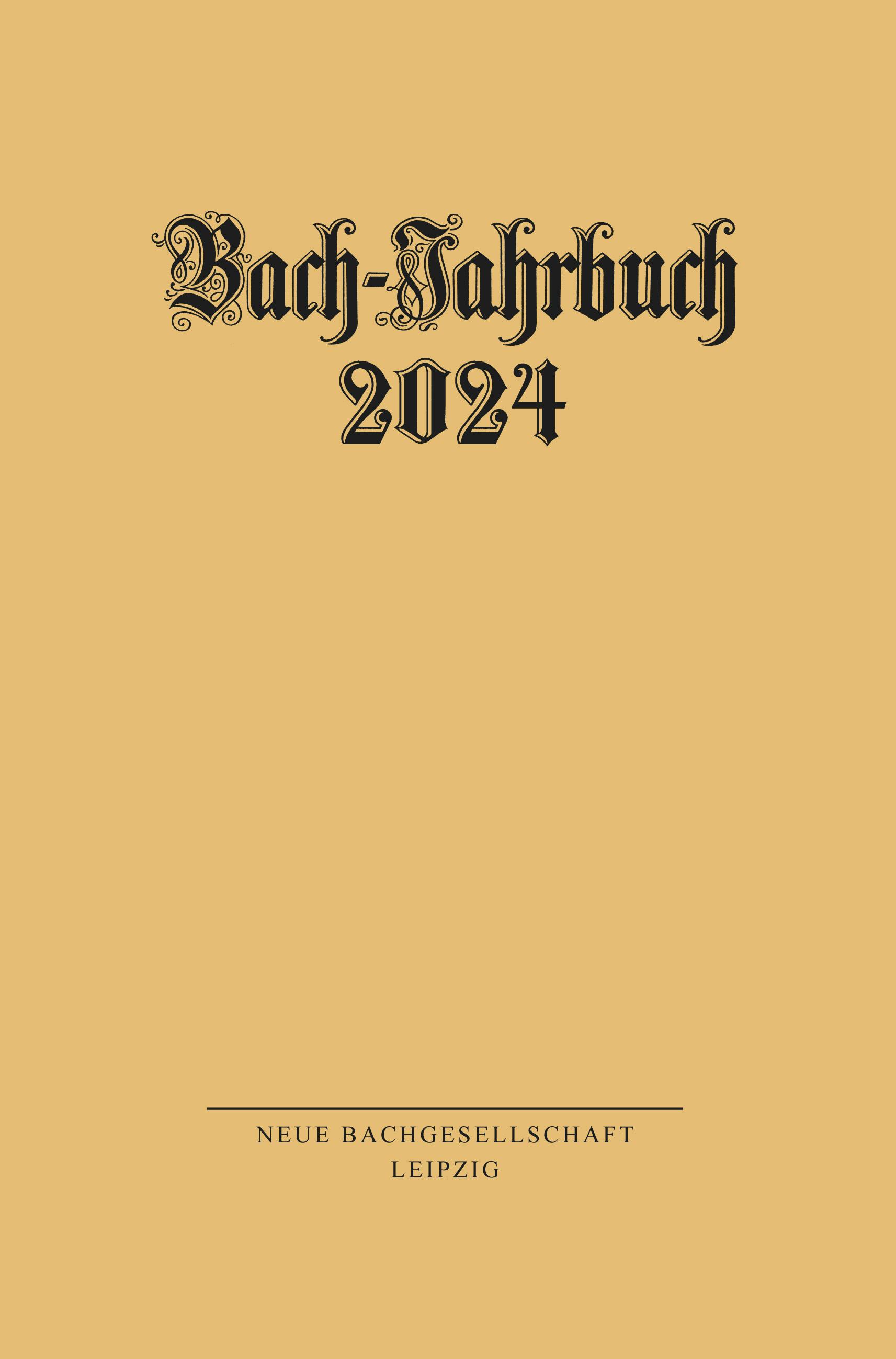 Vorderes Coverbild Bach-Jahrbuch 2024