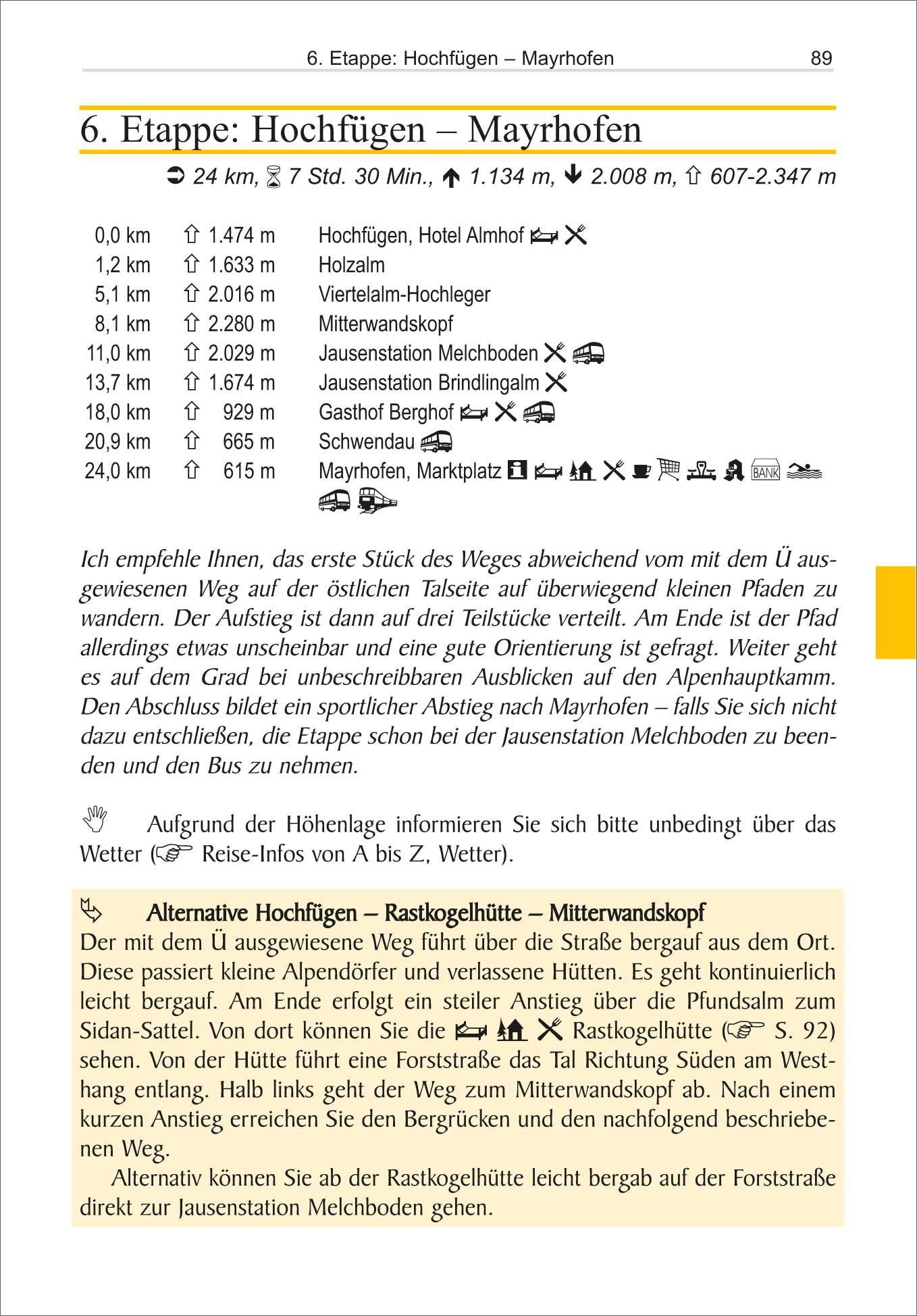Beispielinhalt (Bild) Tegernsee - Sterzing über die Alpen in 8 Etappen