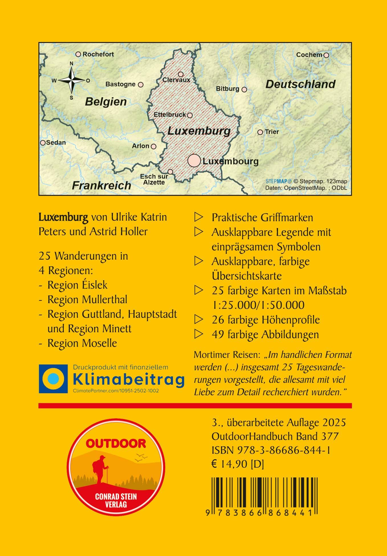 Rückseitencover Luxemburg 25 Touren zu den schönsten Zielen im Großherzogtum