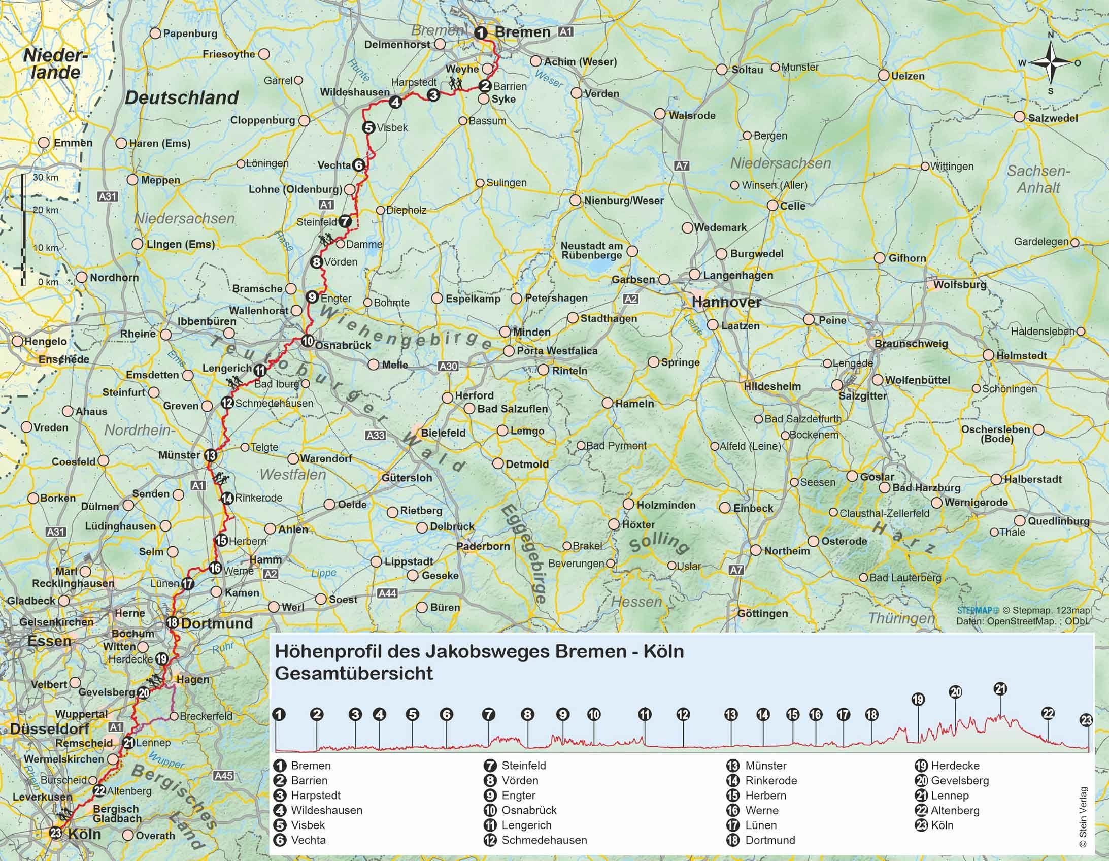 Beispielinhalt (Bild) Jakobsweg Bremen - Köln