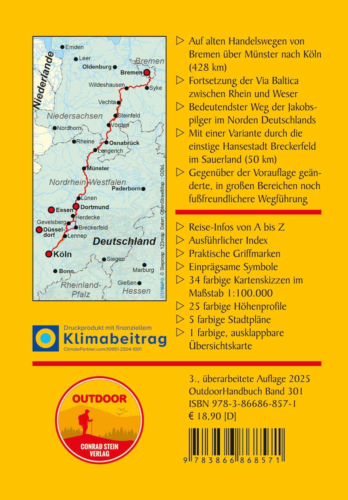 Rückseitencover Jakobsweg Bremen - Köln