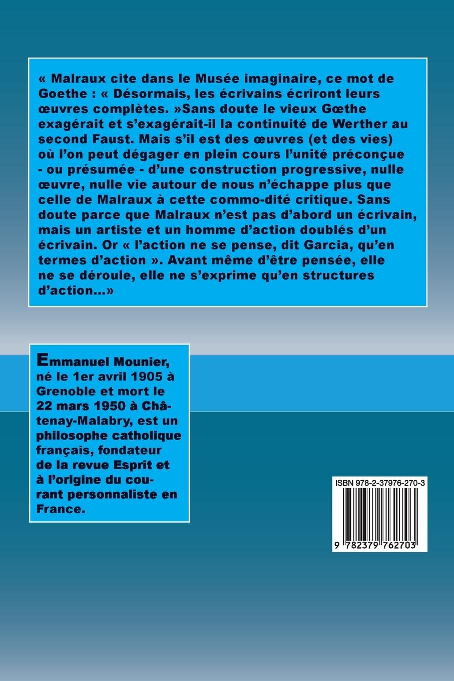 Rückseitencover Malraux, Camus, Sartre, Bernanos