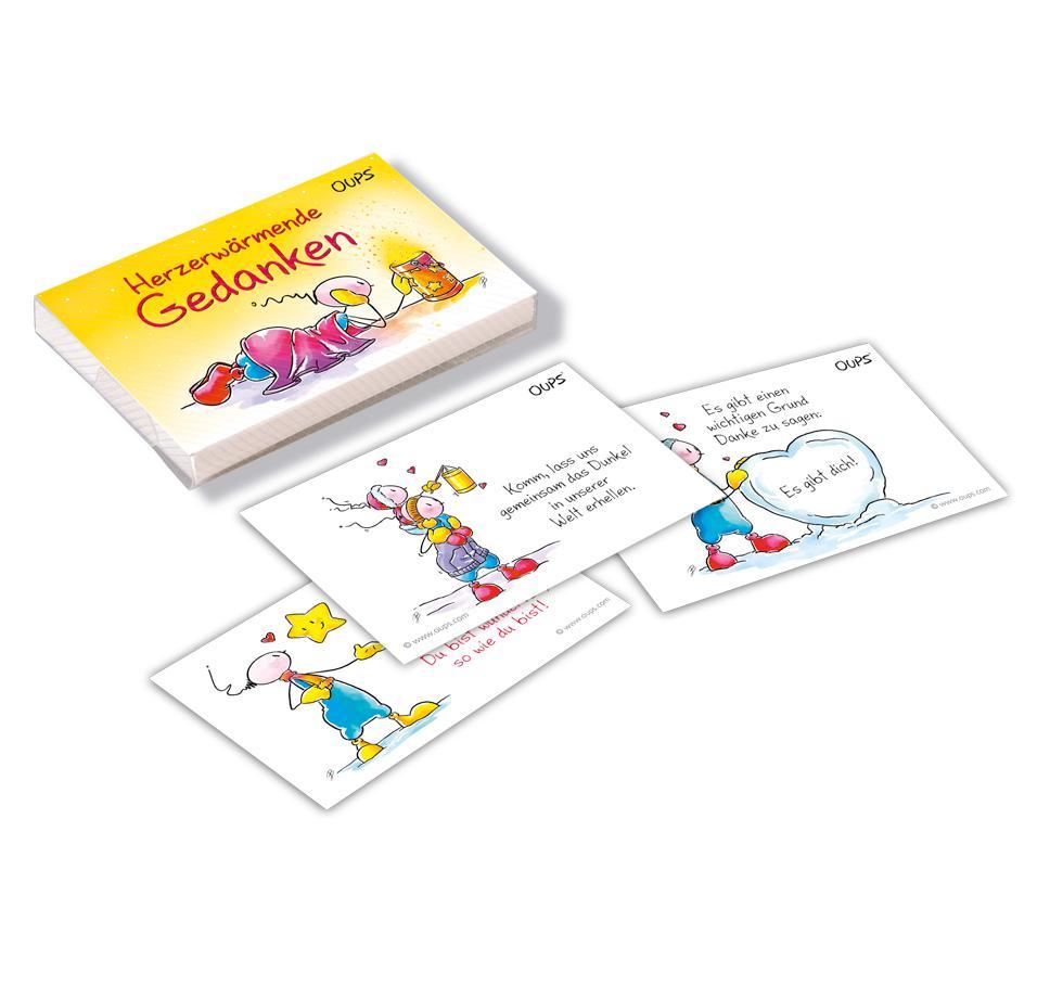 Beispielinhalt (Bild) Oups Kärtchenbox - Herzerwärmende Gedanken