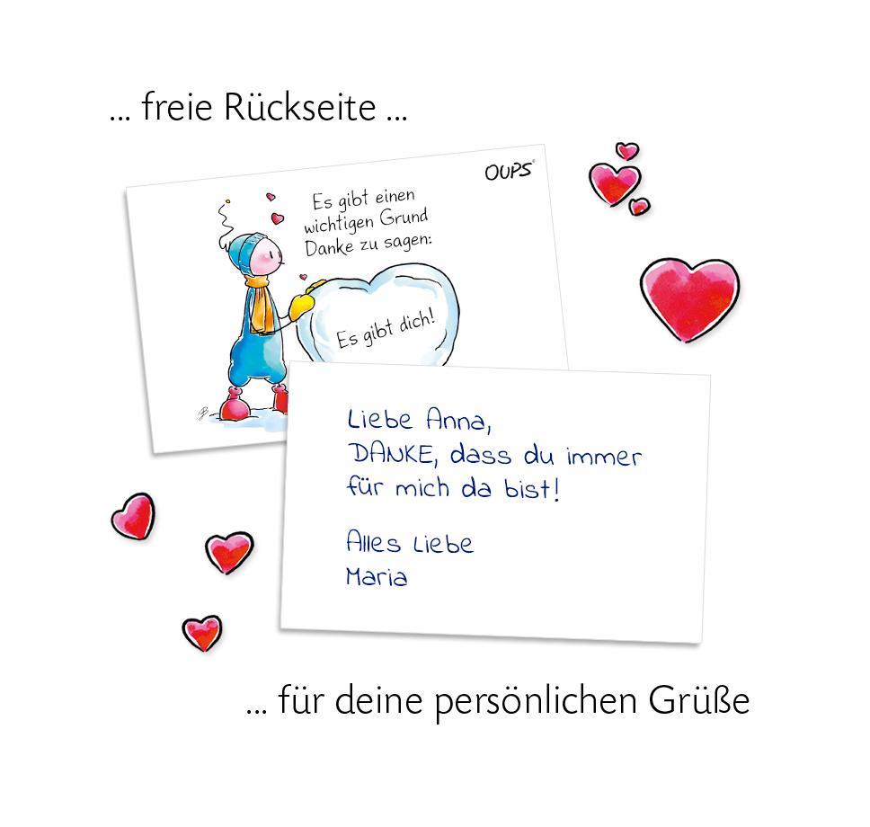 Beispielinhalt (Bild) Oups Kärtchenbox - Herzerwärmende Gedanken