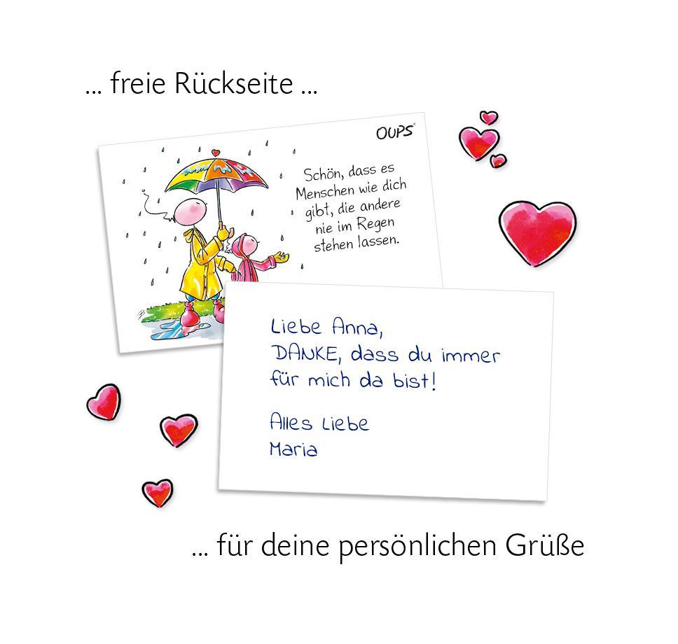 Beispielinhalt (Bild) Oups Kärtchenbox - Für liebe Menschen