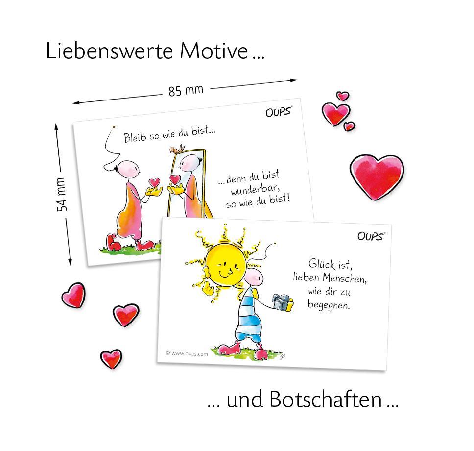 Beispielinhalt (Bild) Oups Kärtchenbox - Für liebe Menschen