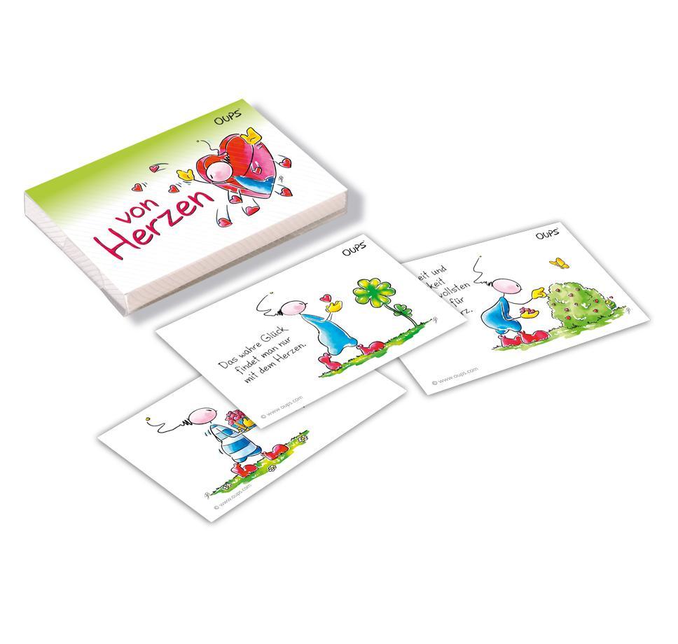 Beispielinhalt (Bild) Oups Kärtchenbox - Von Herzen