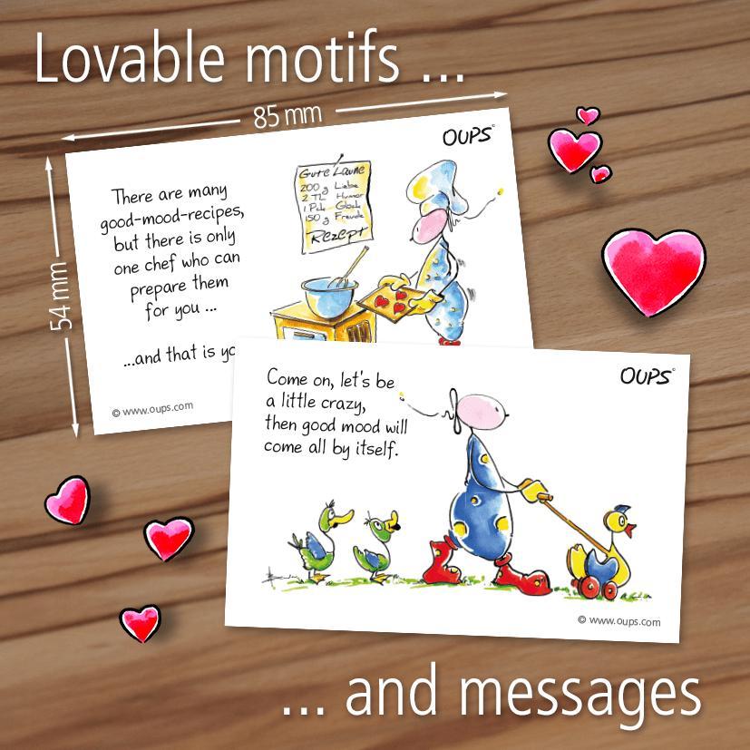 Beispielinhalt (Bild) Oups Card Box - Good Mood Thoughts