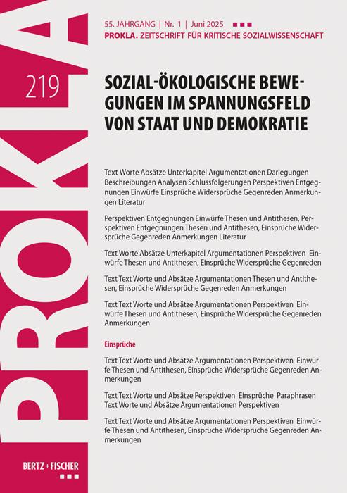Vorderes Coverbild PROKLA 219 / 55. Jg., Heft 2, Juni 2025