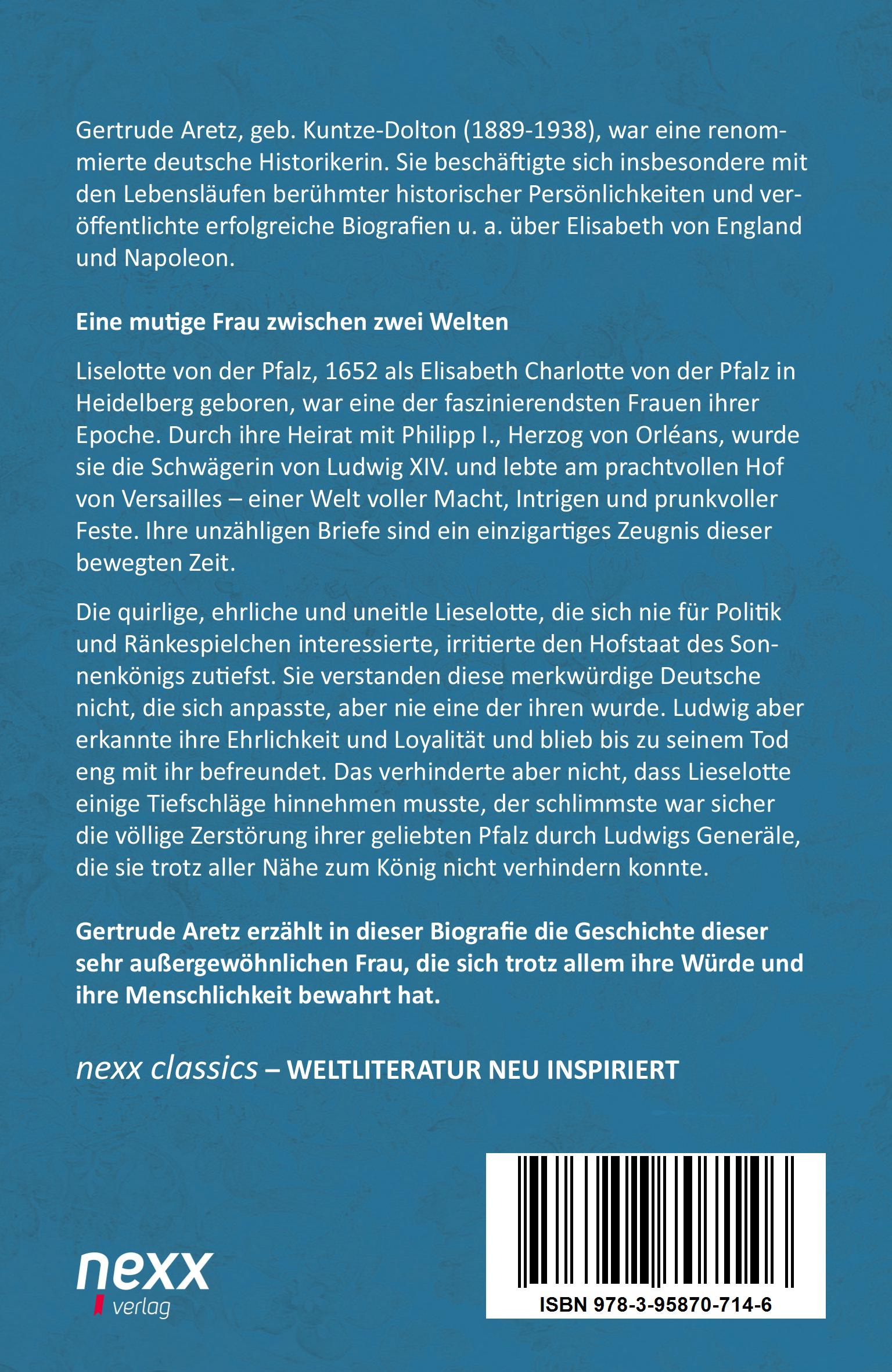 Rückseitencover Lieselotte von der Pfalz
