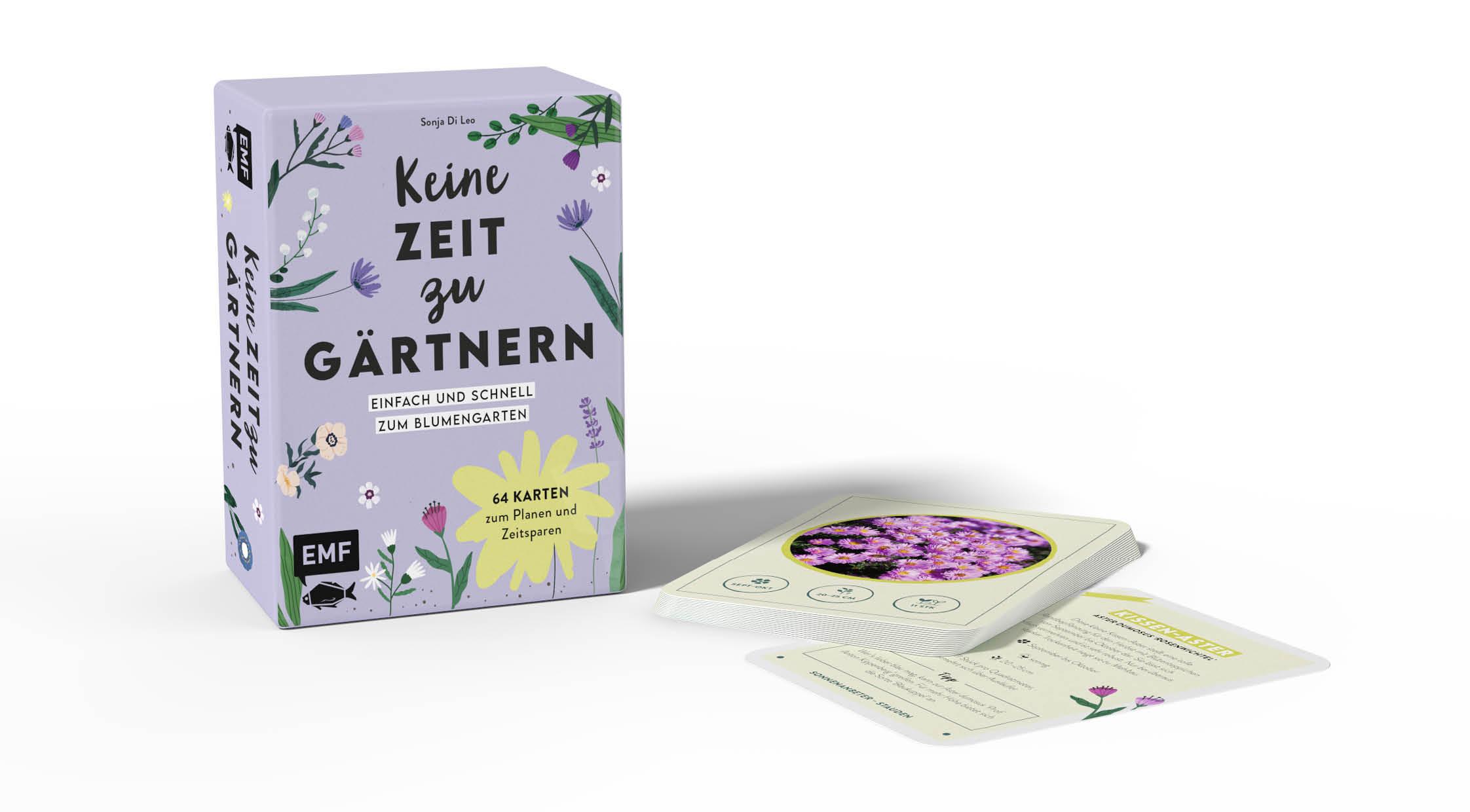 Beispielinhalt (Bild) Kartenset: Keine Zeit zu gärtnern - 64 Karten - Einfach und schnell zum Blumengarten