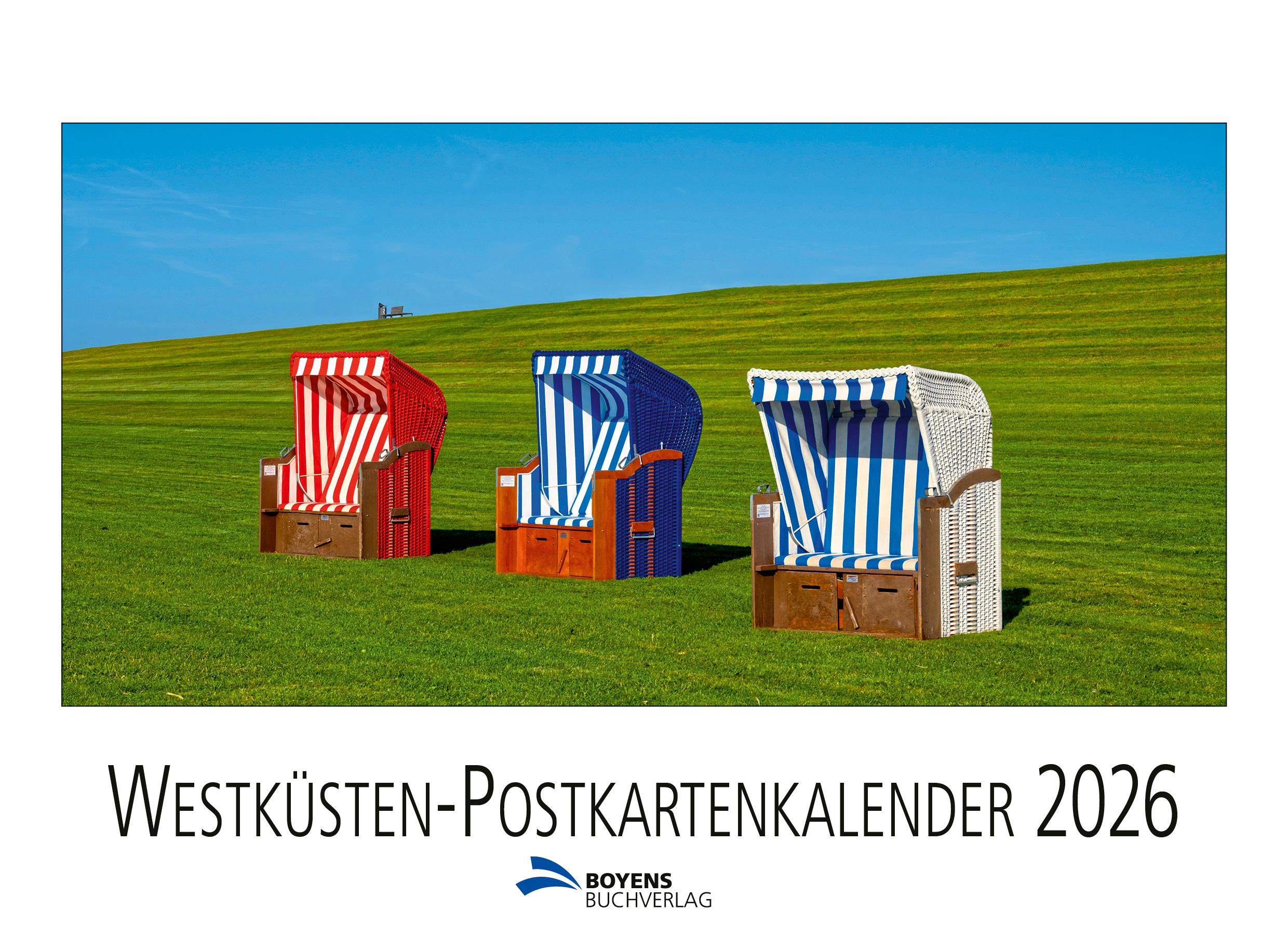 Vorderes Coverbild Westküsten-Postkartenkalender 2026