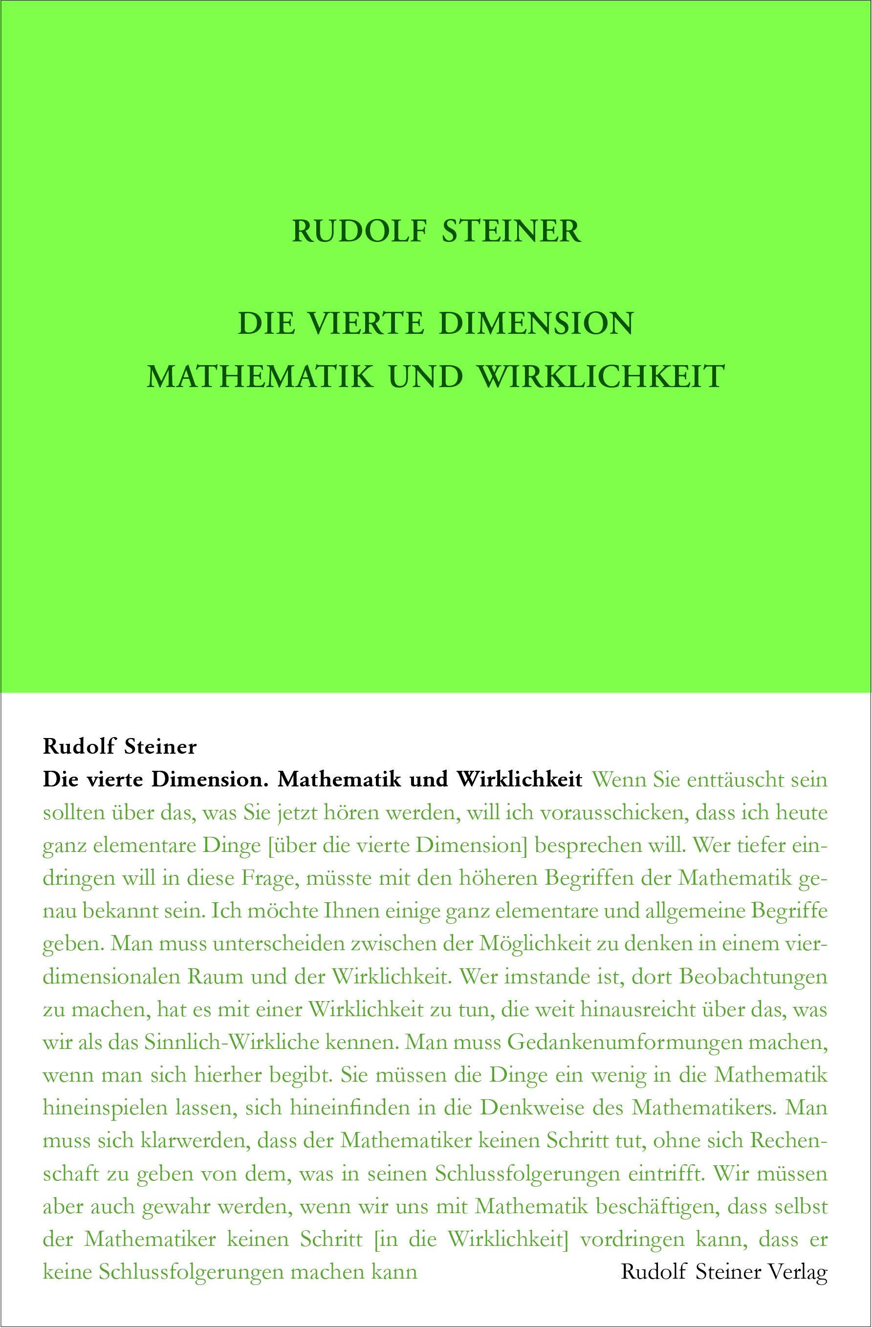 Vorderes Coverbild Die vierte Dimension. Mathematik und Wirklichkeit.