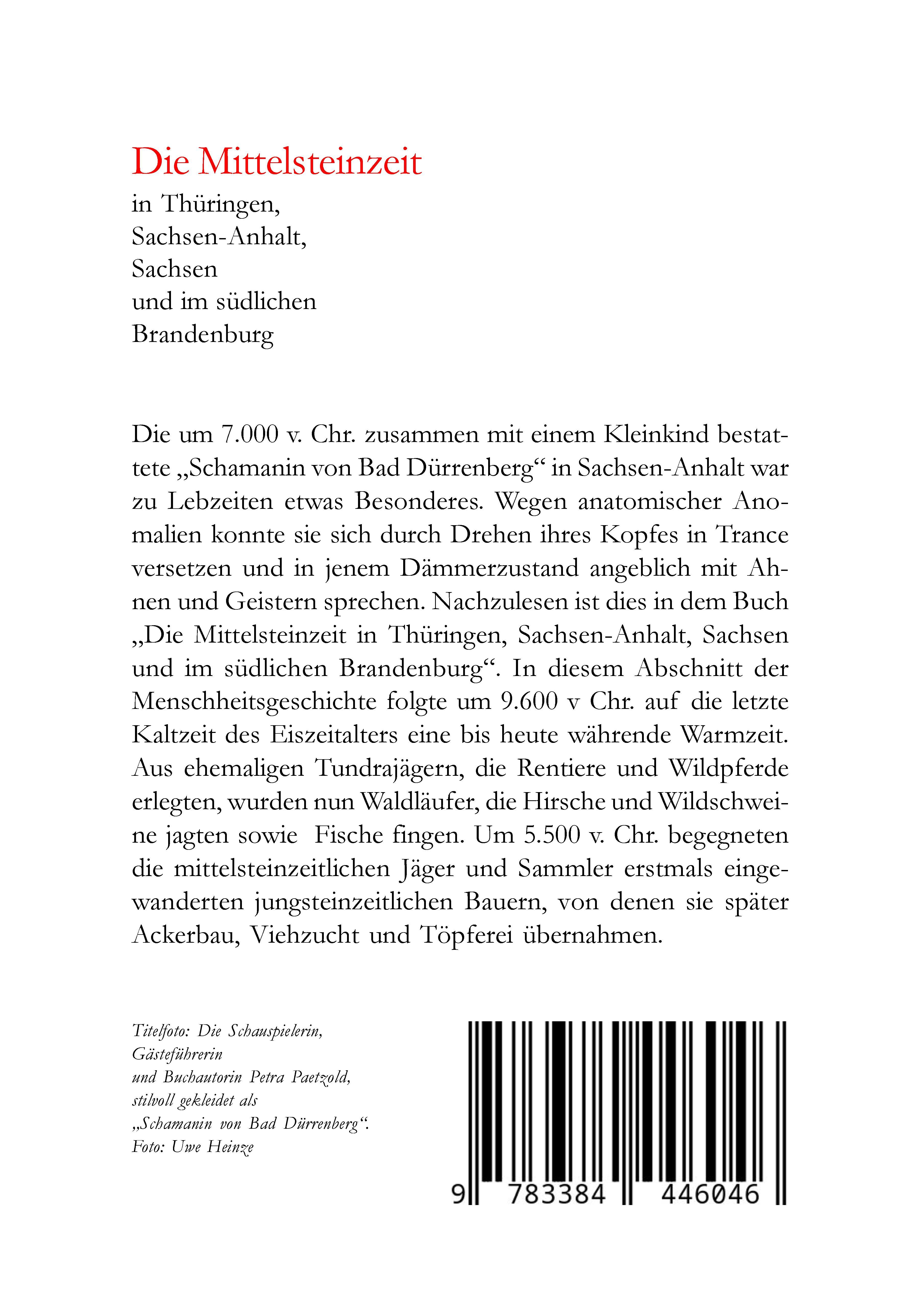Rückseitencover Die Mittelsteinzeit in Thüringen, Sachsen-Anhalt, Sachsen und im südlichen Brandenburg