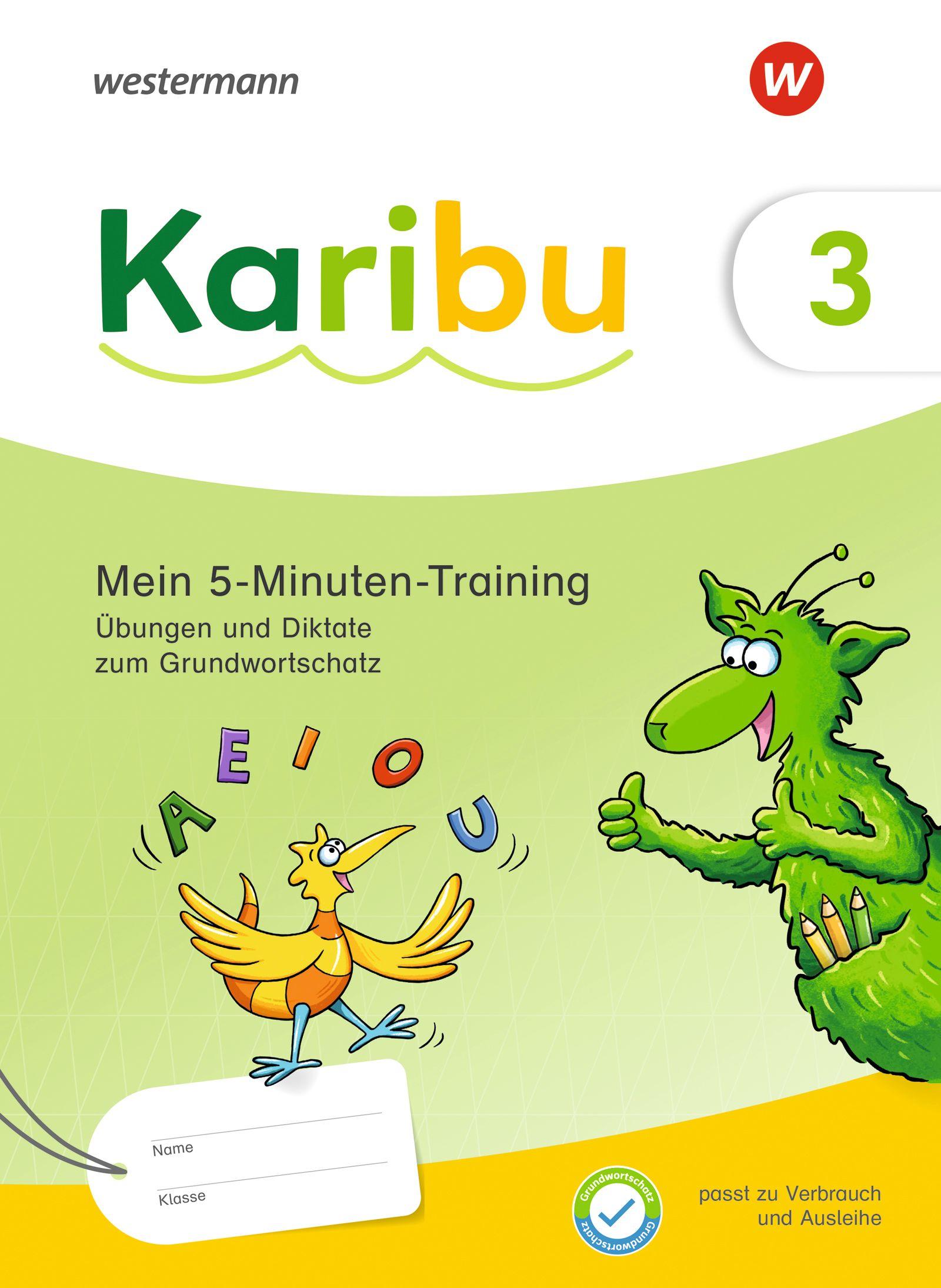 Vorderes Coverbild Karibu 3. Mein 5-Minuten-Training: Übungen und Diktate zum Grundwortschatz