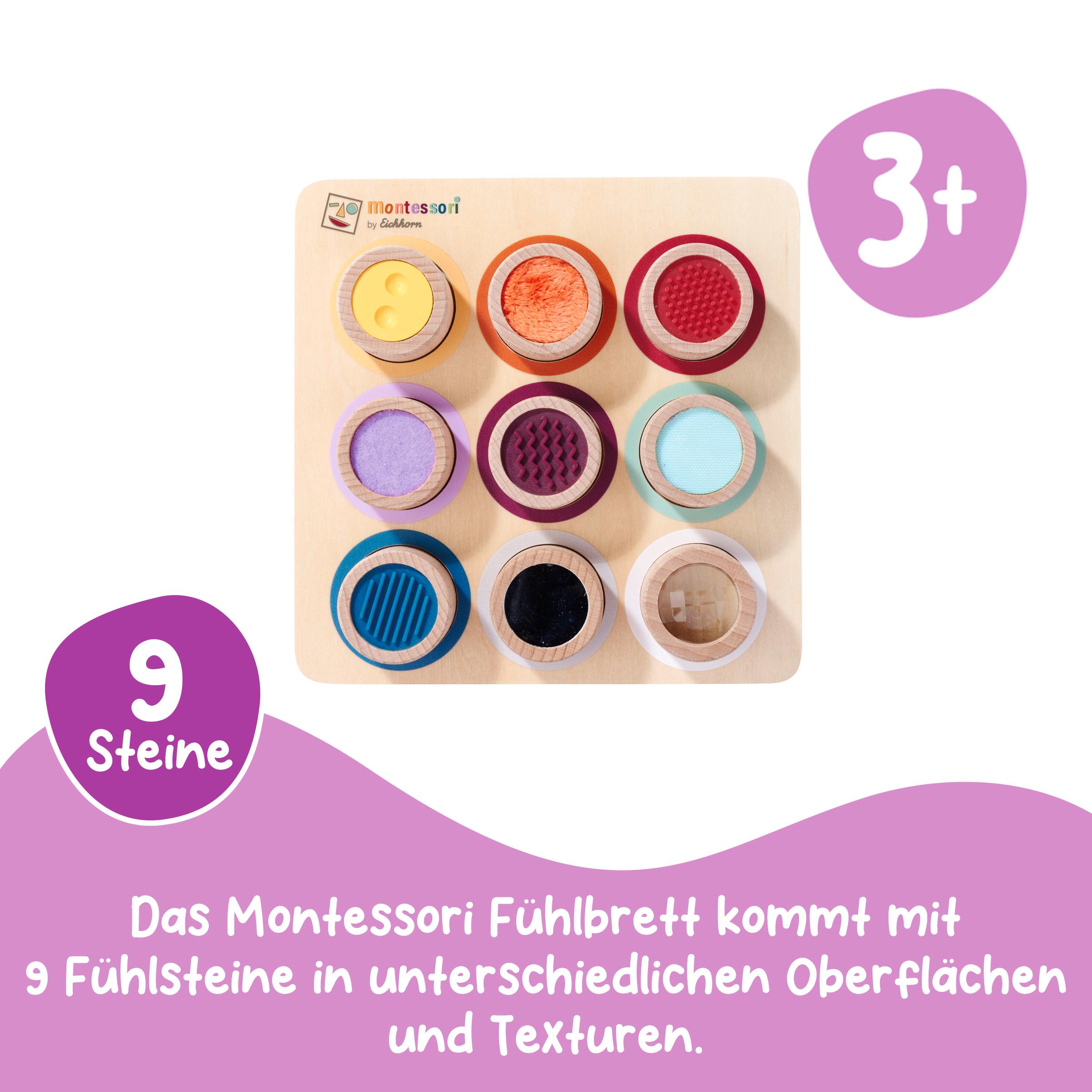 Beispielinhalt (Bild) EH Montessori Fühlbrett