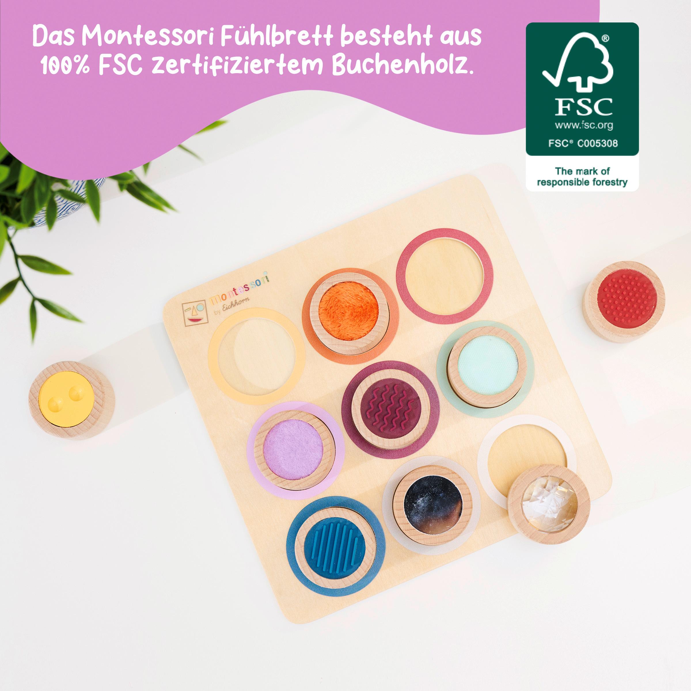 Beispielinhalt (Bild) EH Montessori Fühlbrett