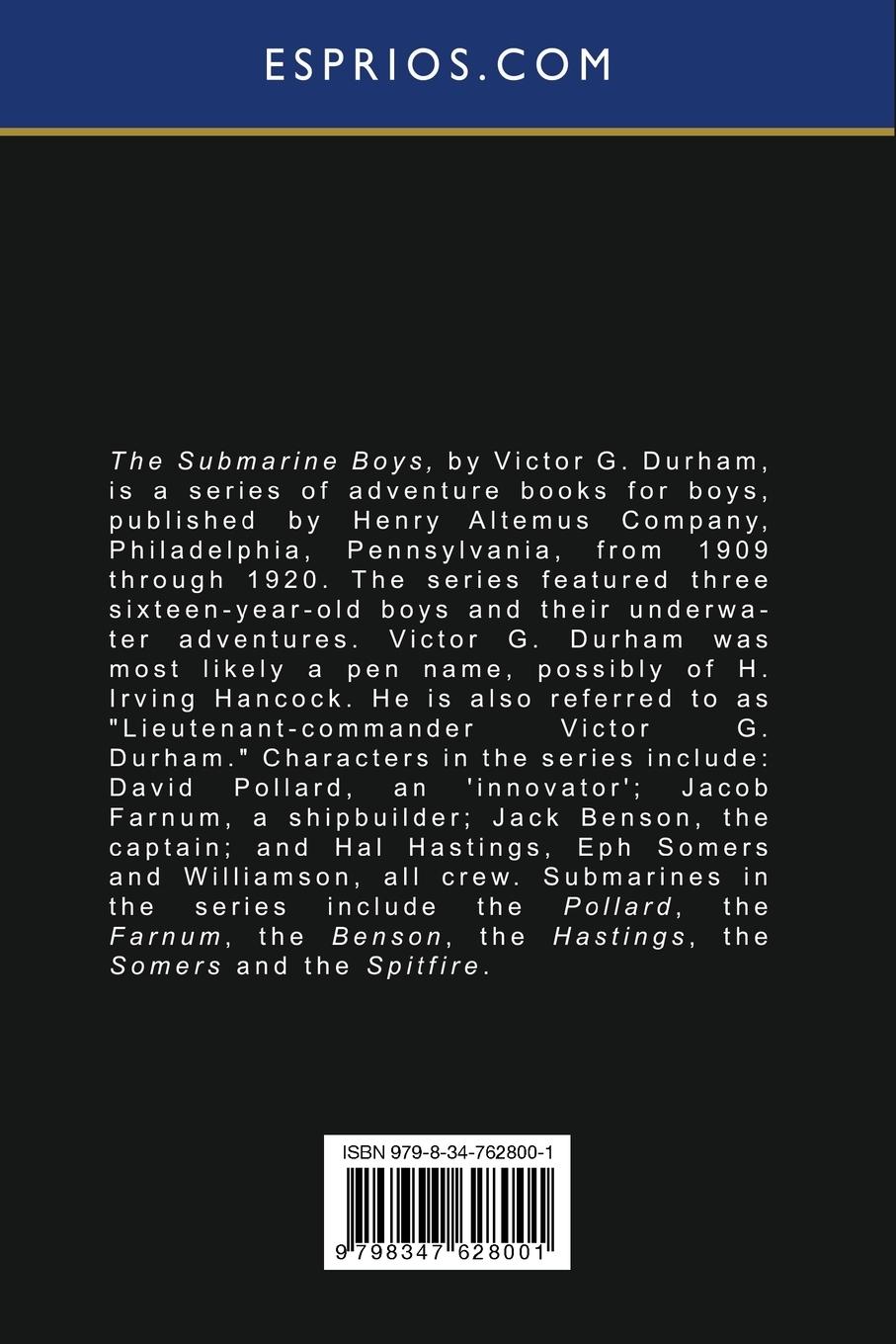 Rückseitencover The Submarine Boys and the Spies (Esprios Classics)